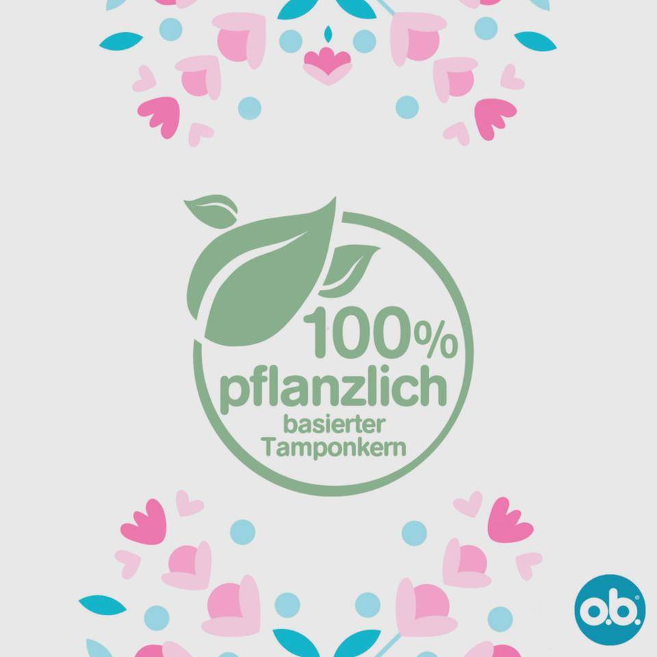 o.b.® Tampons normal, zuverlässiger Schutz, Wattefasern, 32/Pack, 7 Packungen/VE
