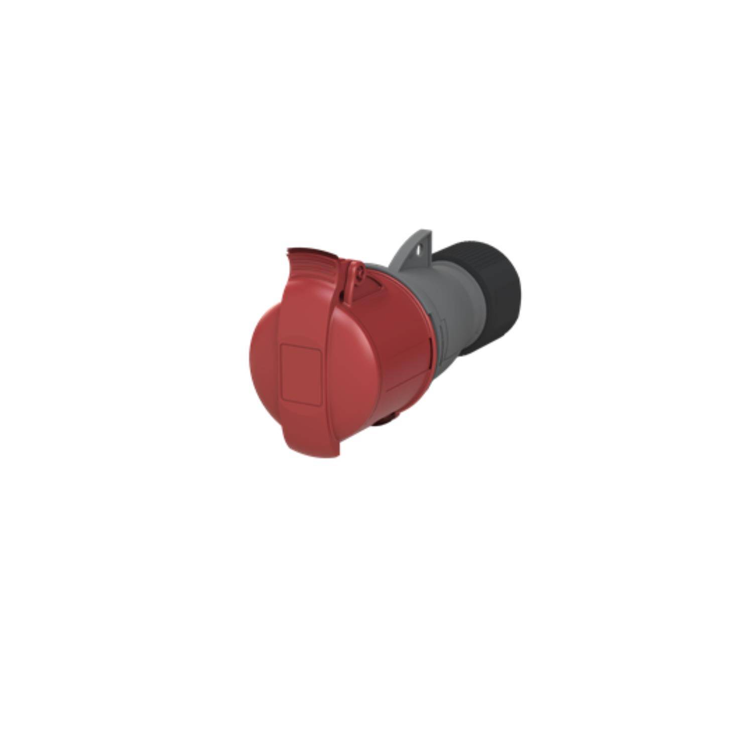 Amphenol 32 Ampere CEE Kupplungssteckverbinder 5-polig (3P+N+PE) Buchse, Kodierung 6h rot 200/346V bis 240/415V