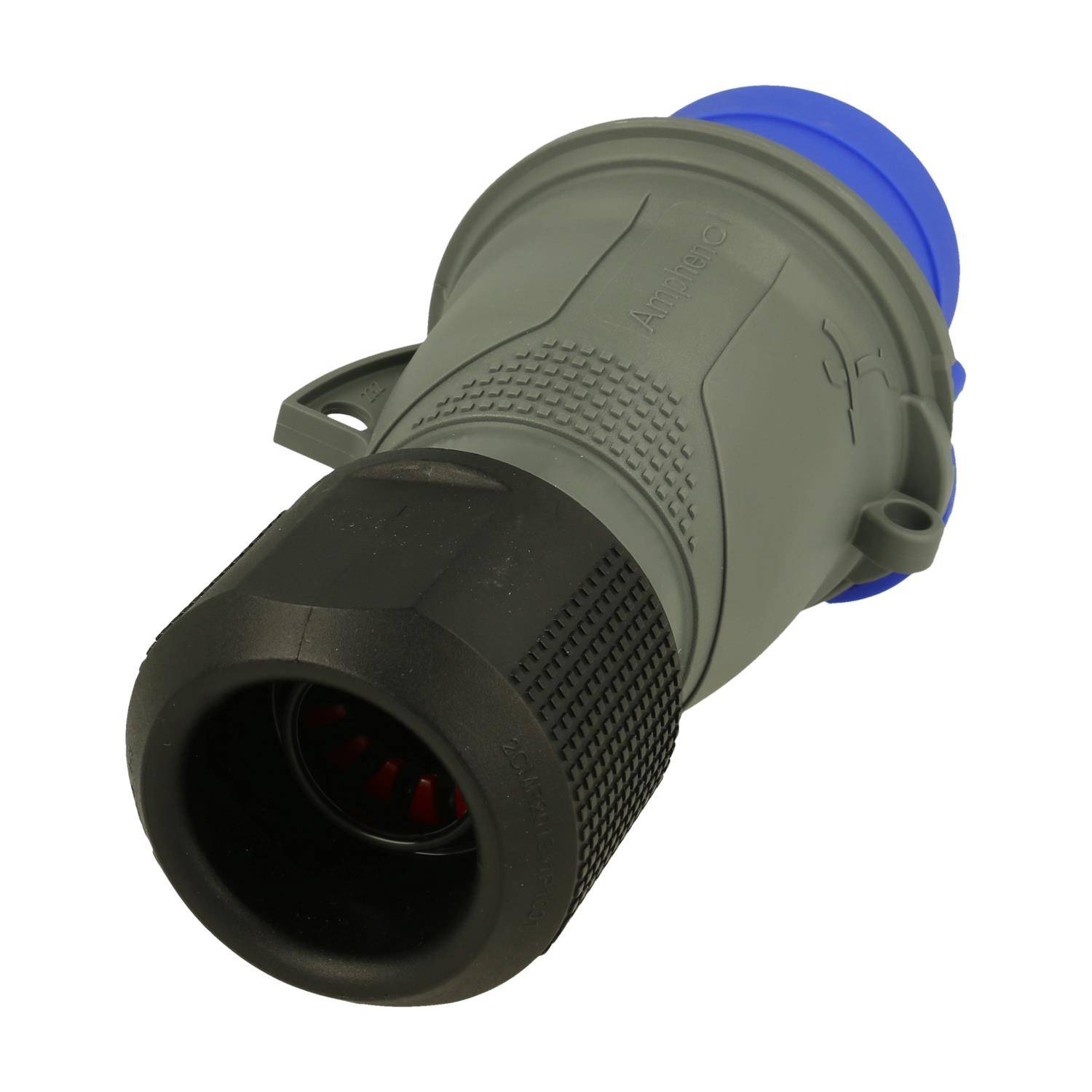 Amphenol 32 Ampere CEE Steckverbinder 4-polig (3P+PE) Stift, Kodierung 9h blau 200/250V Frequenz 50 und 60Hz - 1 Stück
