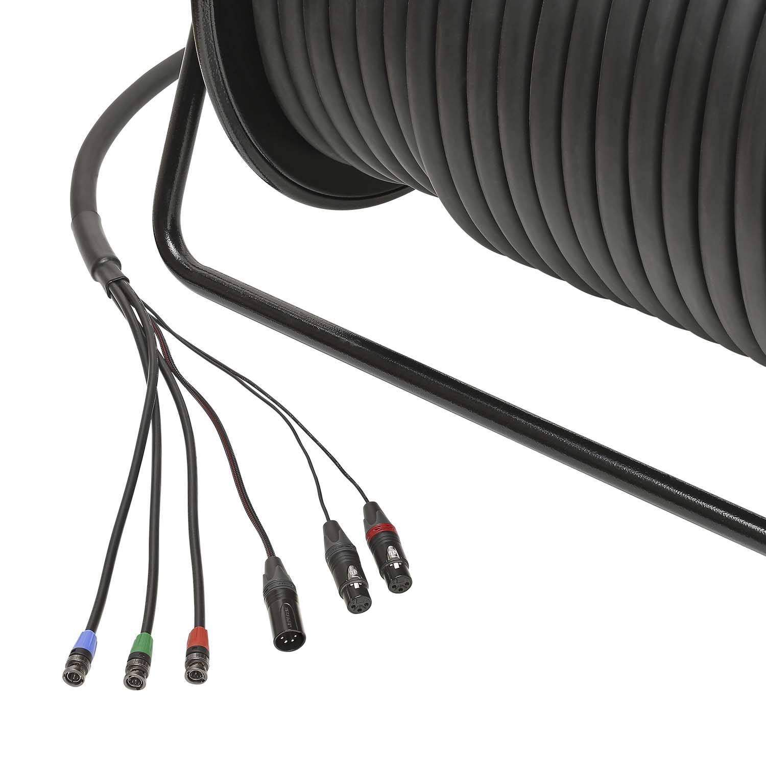 Hybrid Kabel | 3 x BNC + 2 x XLR 3-pol + XLR 4-pol male / 3 x BNC + 2 x XLR 3-pol + XLR 4-pol female, NEUTRIK®