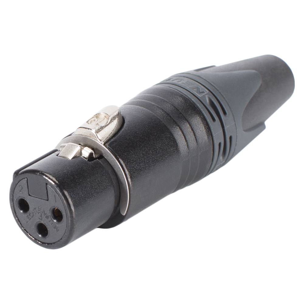 NEUTRIK® XLR, 3-pol , Metall-, Löttechnik-Kabelbuchse, vergoldete(r) Kontakt(e), gerade, schwarz