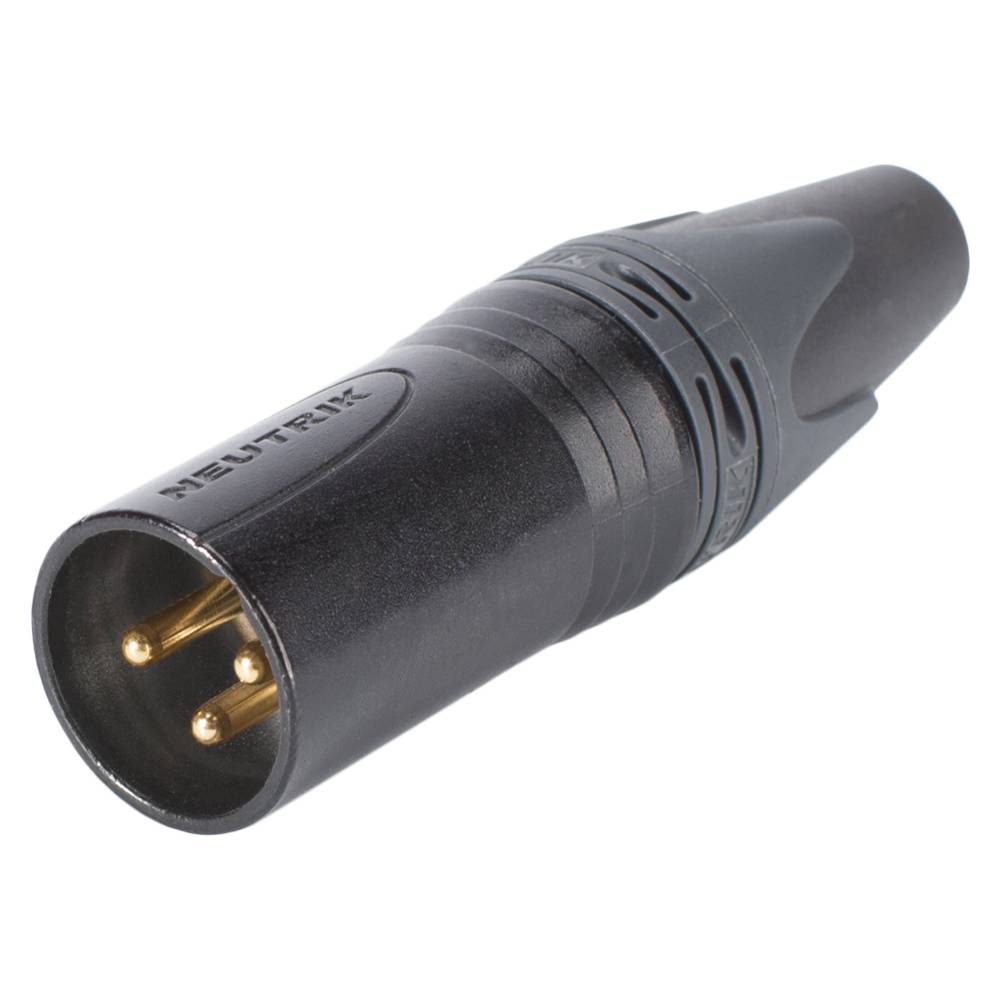 NEUTRIK® XLR, 3-pol , Metall-, Löttechnik-Kabelstecker, vergoldete(r) Kontakt(e), gerade, schwarz