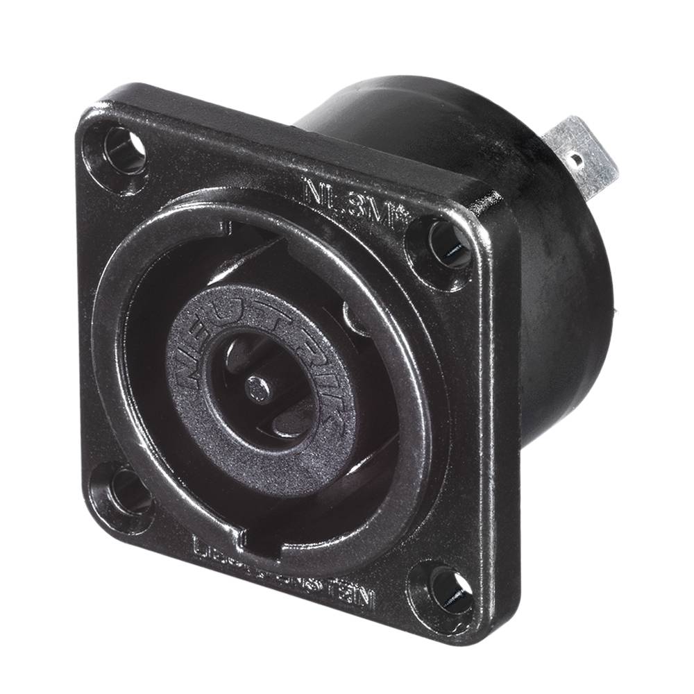 NEUTRIK® speakON®, IP52 , 8-pol , Metall-, Löttechnik-Einbaustecker, versilberte(r) Kontakt(e), Type G, schwarz