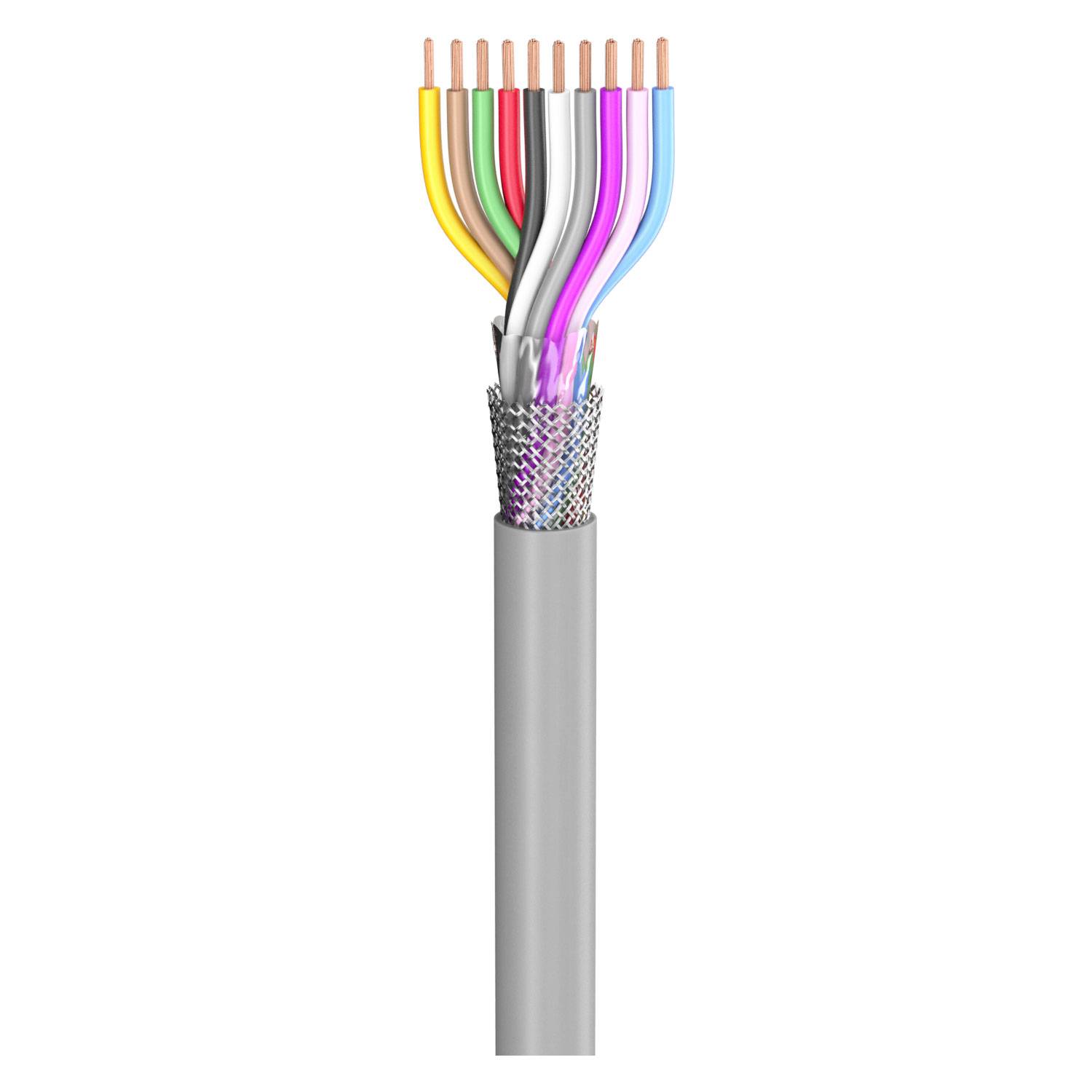Steuerleitung SC-Control Flex; 10 x0.34 mm²; PVC, flammwidrig, Ø 7,70 mm; grau; Eca