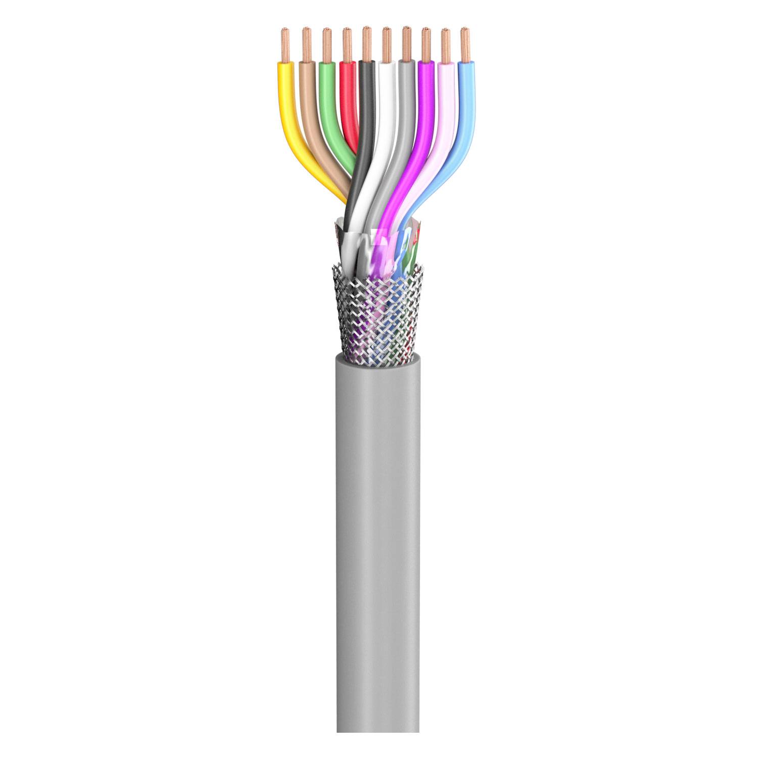 Steuerleitung SC-Control Flex; 10 x0.50 mm²; PVC, flammwidrig, Ø 9,10 mm; grau; Eca