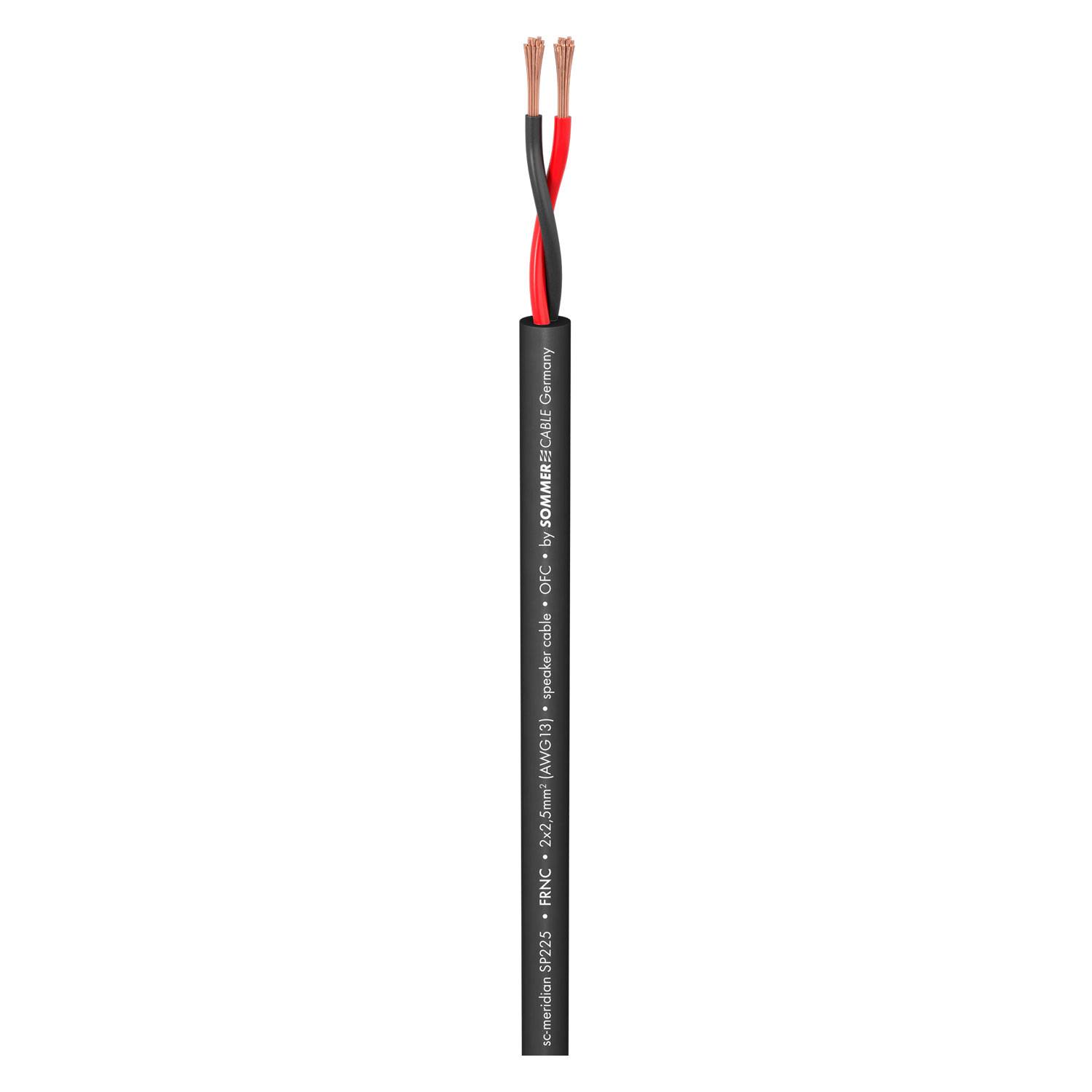 Lautsprecherkabel Meridian Mobile SP225; 2 x 2,50 mm²; PUR Master-Blend Ø 7,80 mm; schwarz