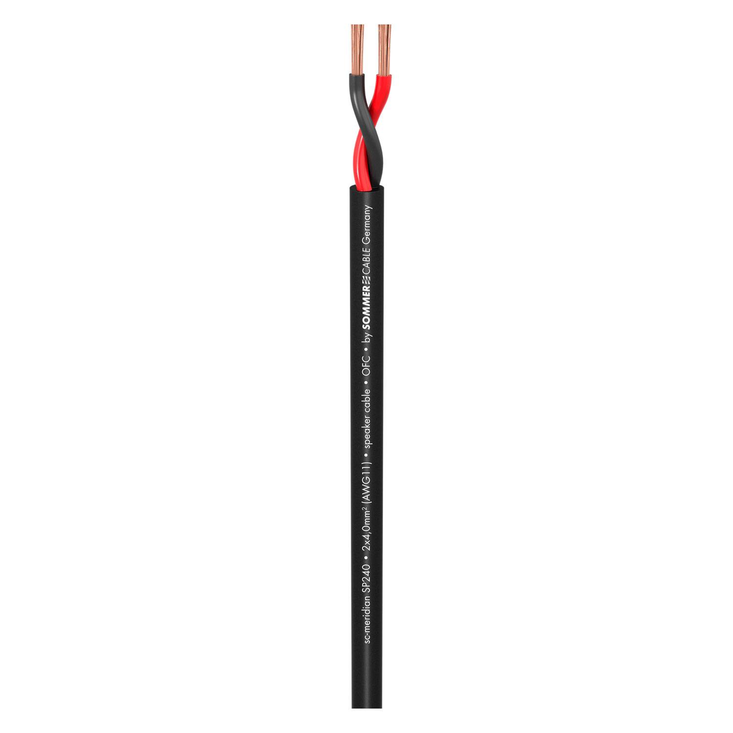 Lautsprecherkabel Meridian Mobile SP240; 2 x 4,00 mm²; PVC Ø 9,50 mm; schwarz