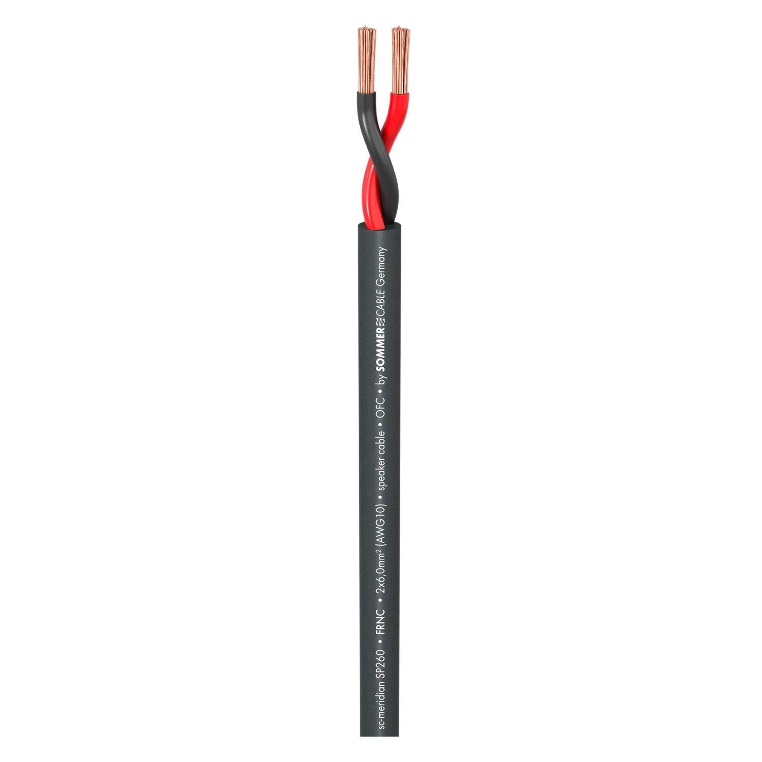 Lautsprecherkabel Meridian Install SP260 CPR-Version; 2 x 6,00 mm²; FRNC Ø 11,20 mm; schwarz; Cca