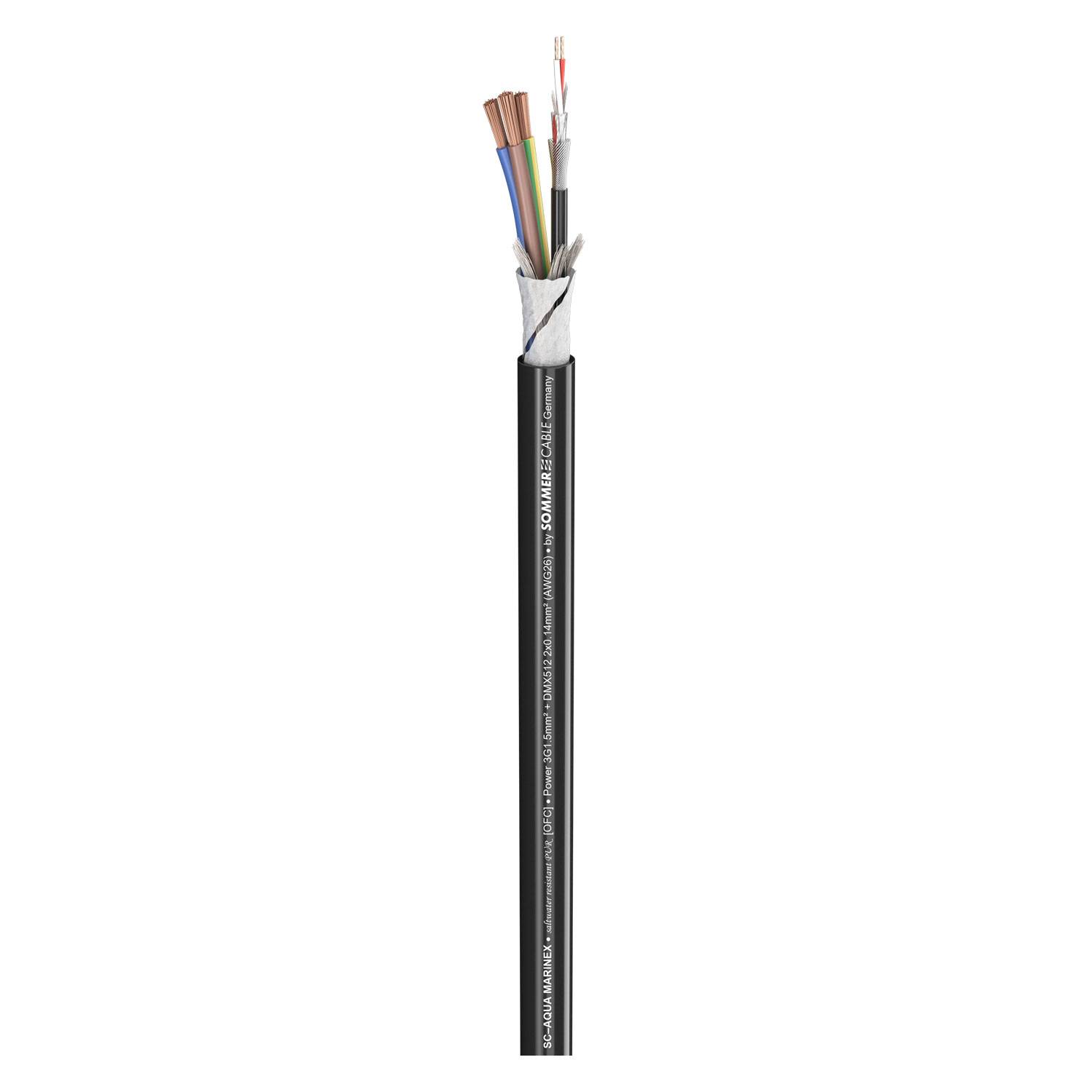 SC-AQUA MARINEX POWER + DMX; PUR-SR schwarz; Ø 9,40 mm