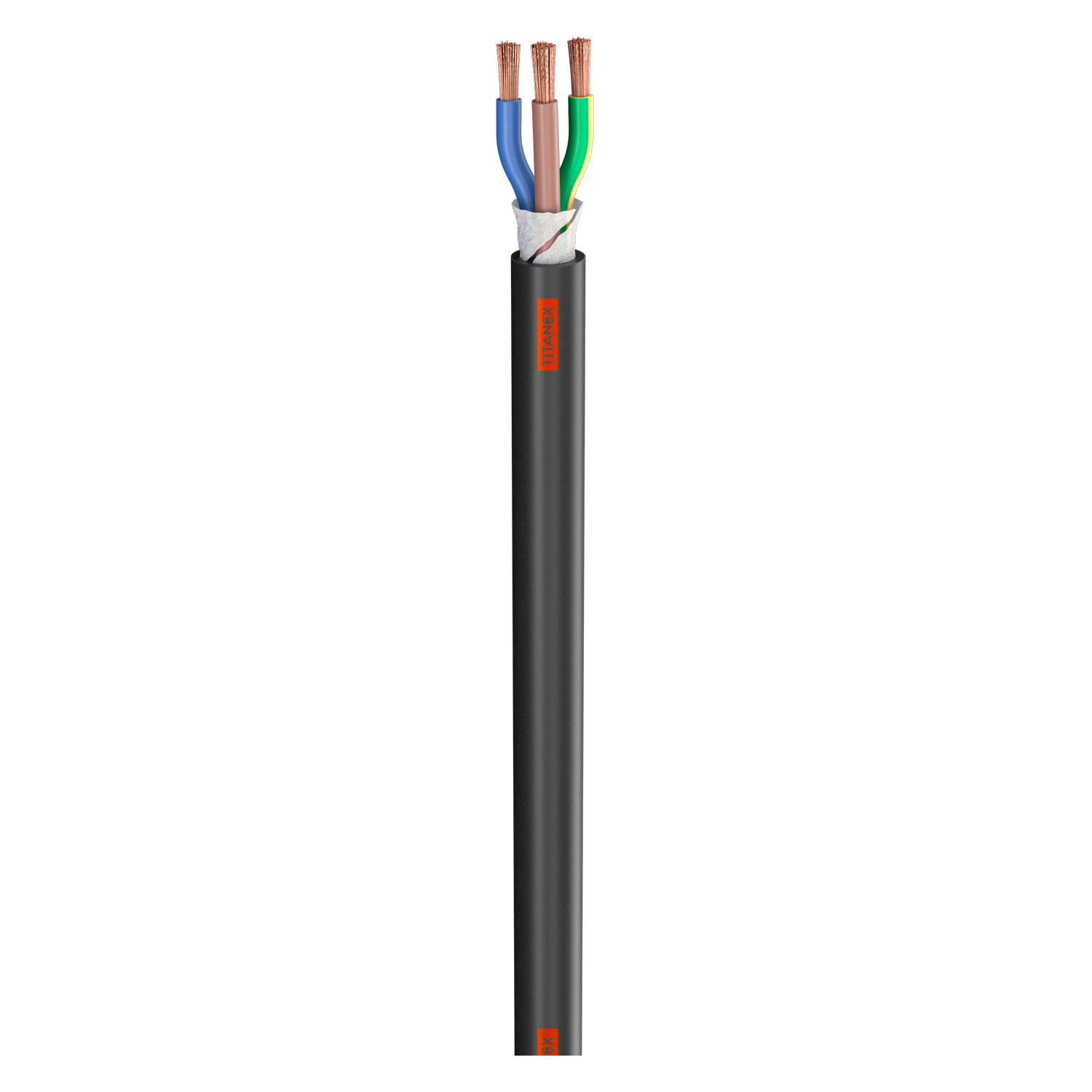 Gummischlauchleitung Titanex; 3 x 6.00 mm²; Gummi, Ø 17,50 mm; schwarz