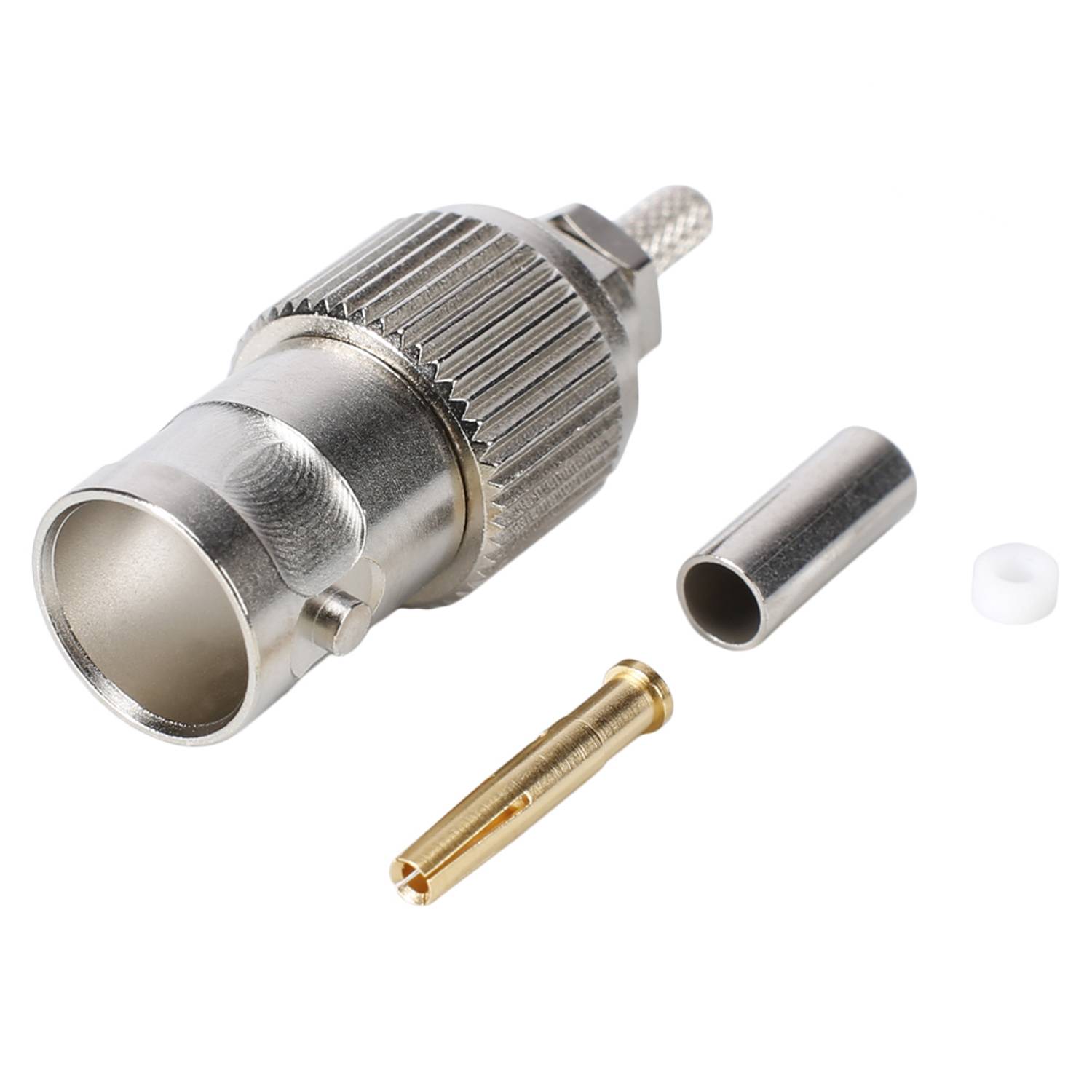 Telegärtner BNC Crimp-Kabelbuchse, gerade, nickel