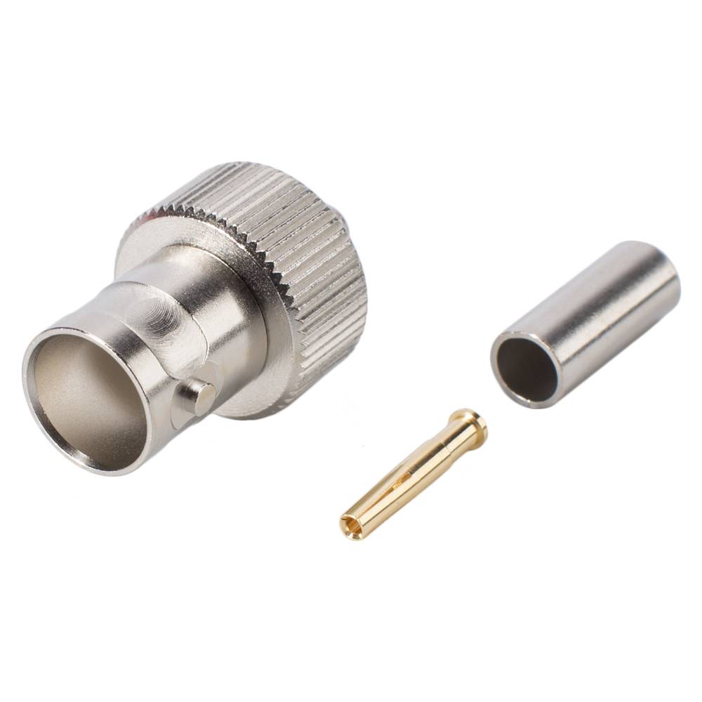 Telegärtner BNC Crimp-Kabelbuchse, gerade, nickel