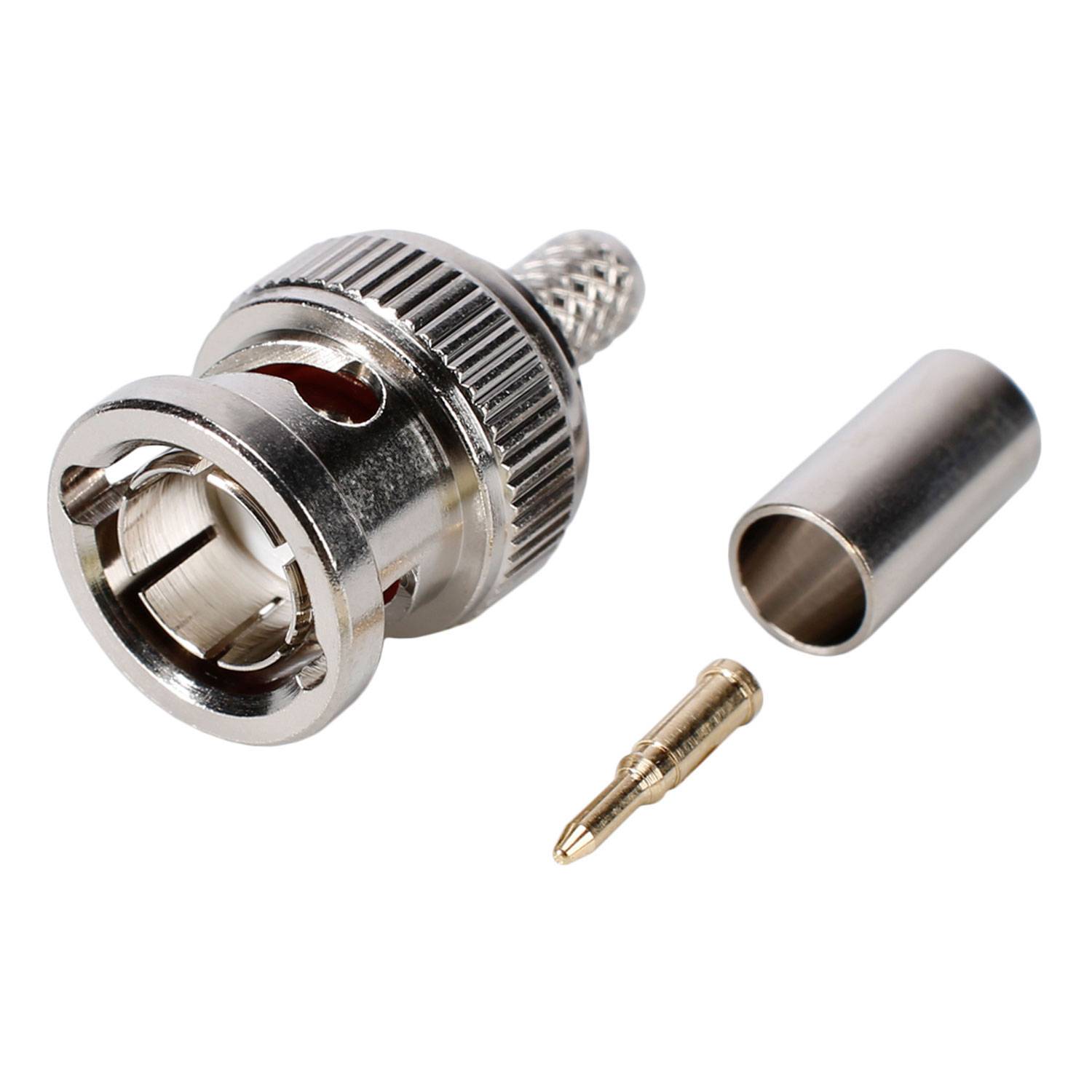 HICON BNC Crimp-Kabelstecker, gerade, nickel