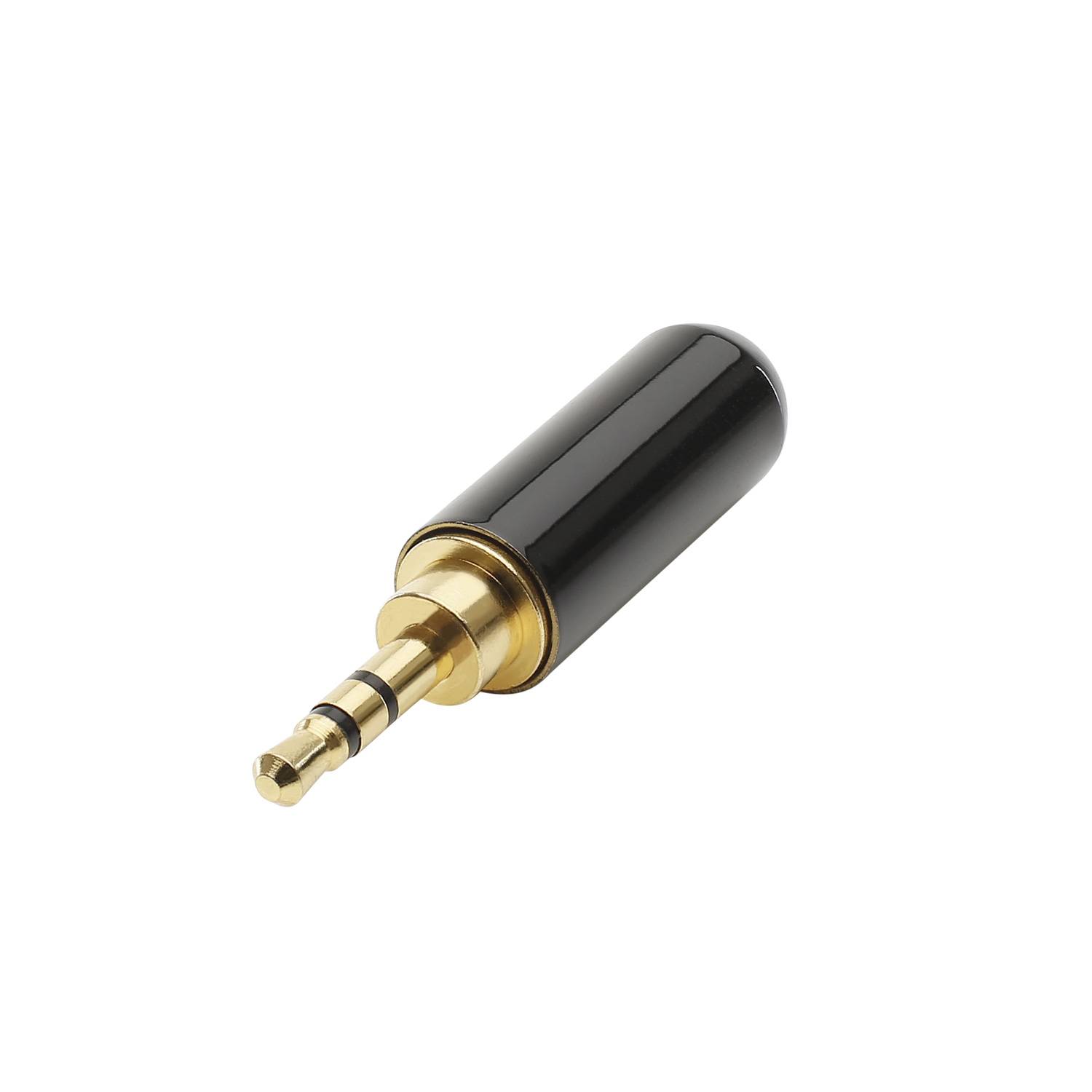 HICON Klinke (2,5mm) 3-pol Metall-Stecker, gerade, schwarz