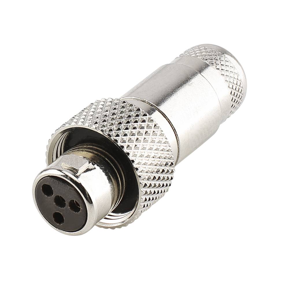 HICON MINI-XLR, IP67 & EXTRA ROBUST, IP67 , 4-pol , Stahlgehäuse-buchse, vergoldete(r) Kontakt(e), gerade, nickel