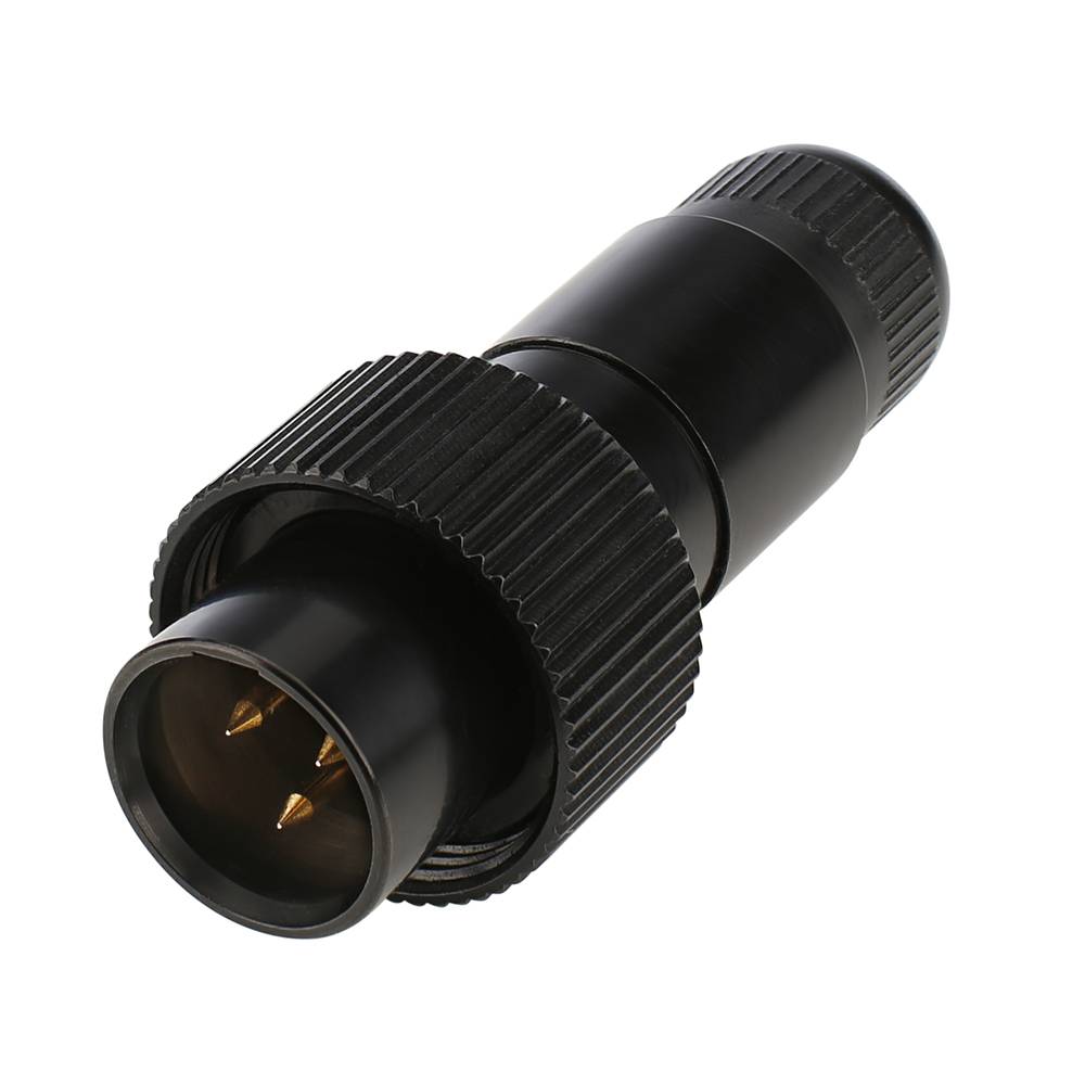 HICON MINI-XLR, IP67 & EXTRA ROBUST, IP67 , 3-pol , Stahlgehäuse-stecker, vergoldete(r) Kontakt(e), gerade, schwarz