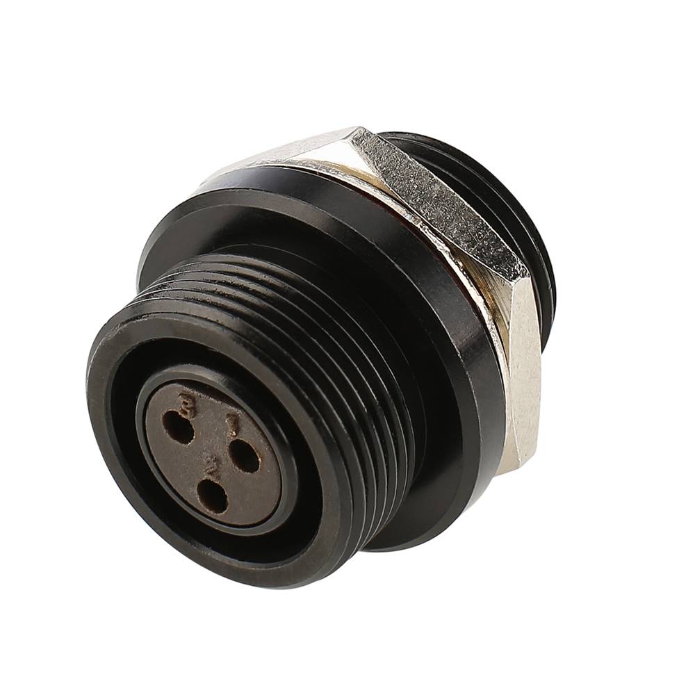 HICON Mini-XLR, IP67 , 3-pol , Metall-, Löttechnik-Einbaubuchse, vergoldete(r) Kontakt(e), Gewinde 10,9 mm, schwarz