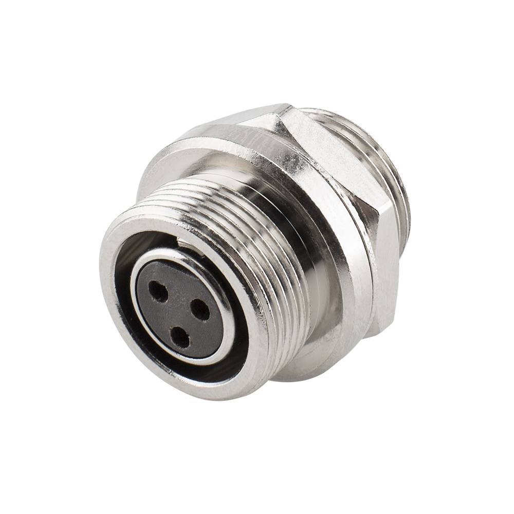 HICON Mini-XLR, IP67 , 3-pol , Metall-, Löttechnik-Einbaubuchse, vergoldete(r) Kontakt(e), Gewinde 10,9 mm, nickel