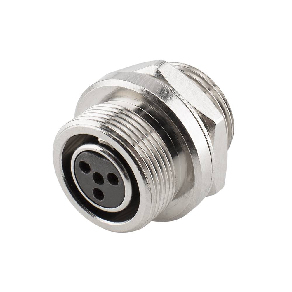 HICON Mini-XLR, IP67 , 4-pol , Metall-, Löttechnik-Einbaubuchse, vergoldete(r) Kontakt(e), Gewinde 10,9 mm, nickel