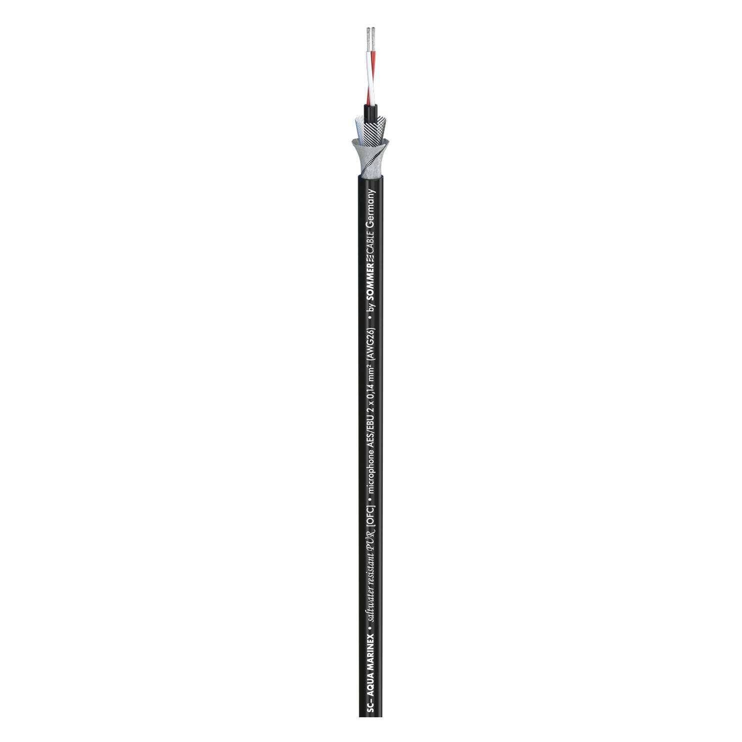 Mikrofonkabel SC-AQUA MARINEX MIKRO; 2 x 0,14 mm²; schwarz