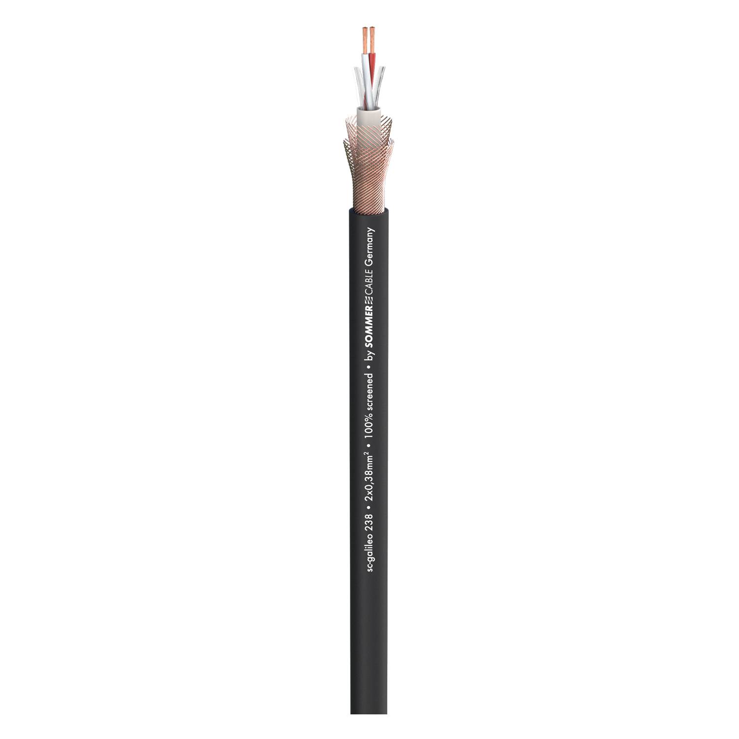 Mikrofonkabel SC-Galileo 238; 2 x 0,38 mm²; PVC Ø 7,00 mm; schwarz