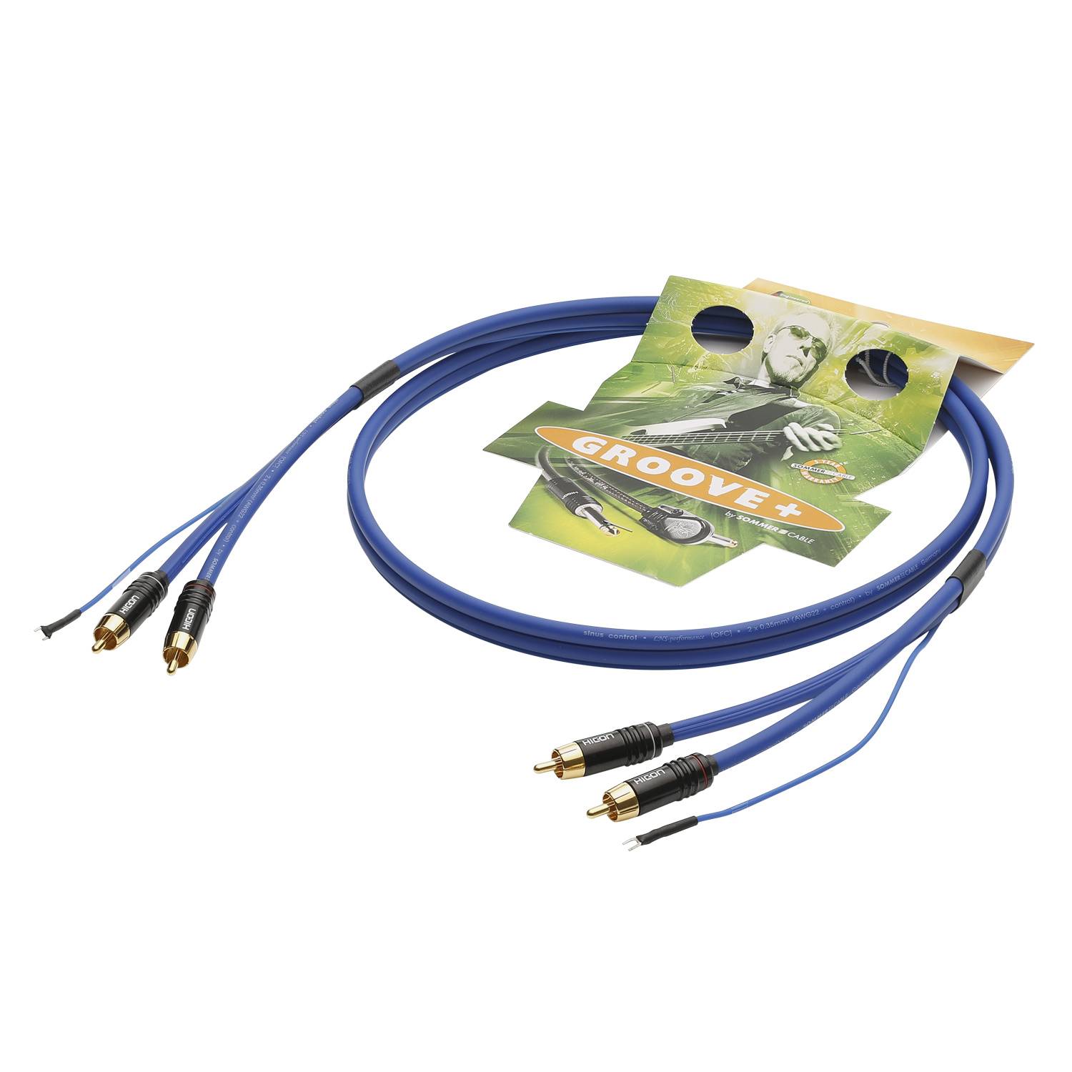 HICON Cinch (RCA), 2-pol , Metall-, Löttechnik-Kabelstecker, vergoldete(r) Kontakt(e), gerade, schwarz
