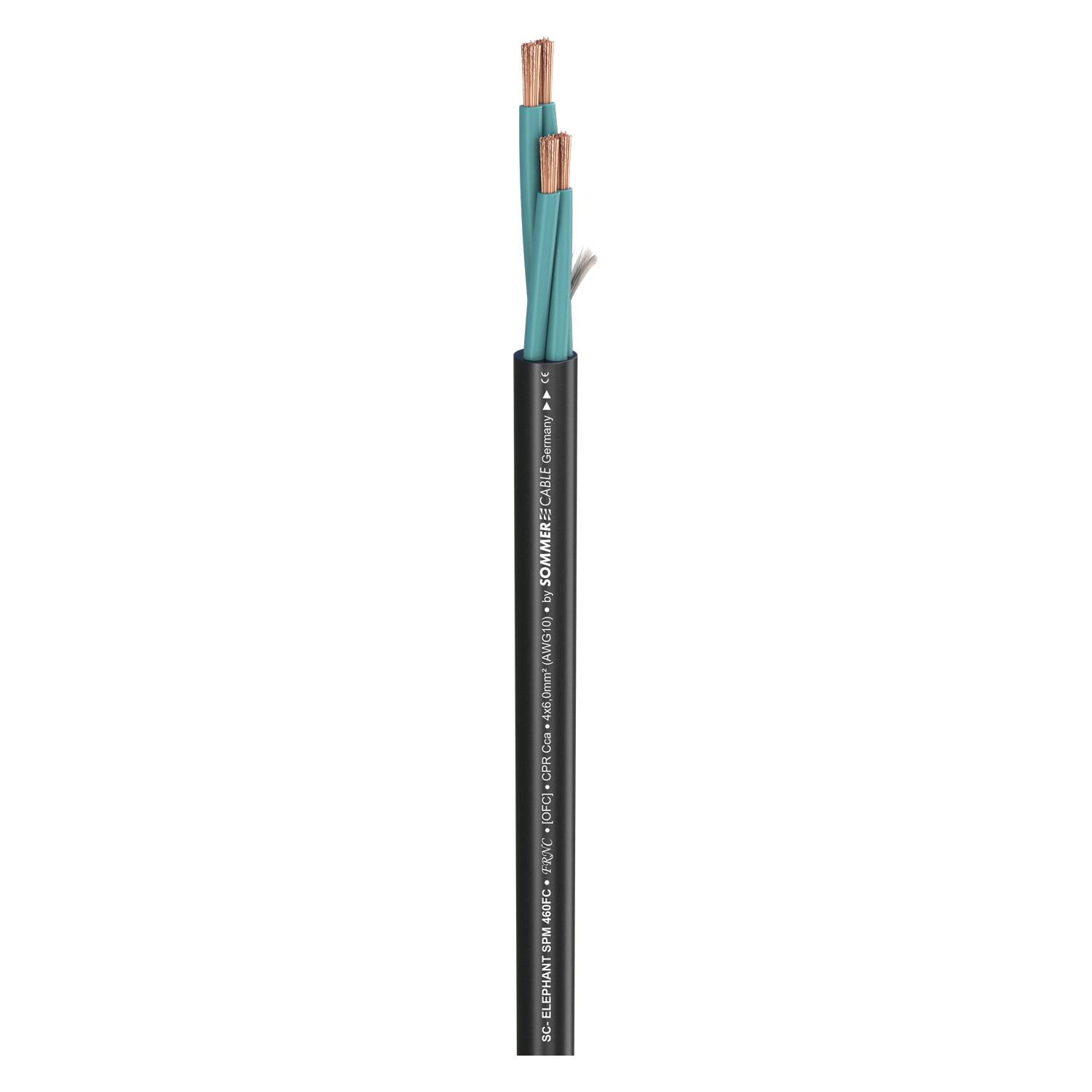 Lautsprecherkabel Elephant SPM460 CPR; 4 x 6,00 mm²; FRNC Ø 13,20 mm; schwarz; Cca