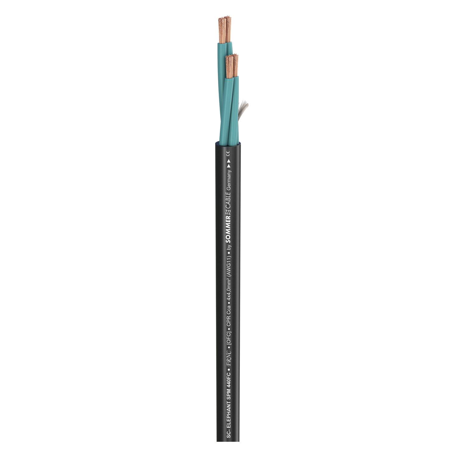 Lautsprecherkabel Elephant Robust SPM440 CPR; 4 x 4,00 mm²; FRNC Ø 11,84 mm; schwarz; Cca