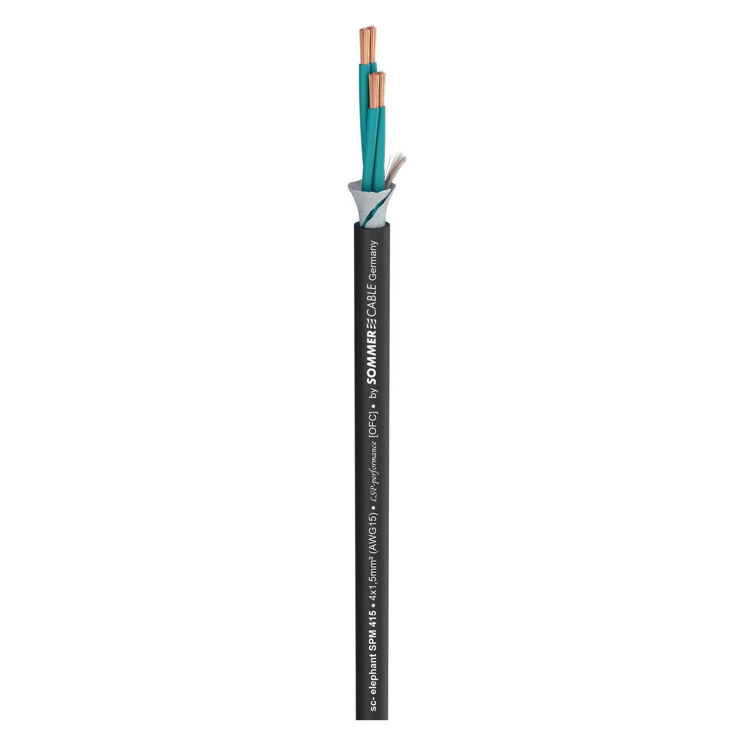 Lautsprecherkabel Elephant SPM415; 4 x 1,50 mm²; PVC Ø 8,60 mm; schwarz