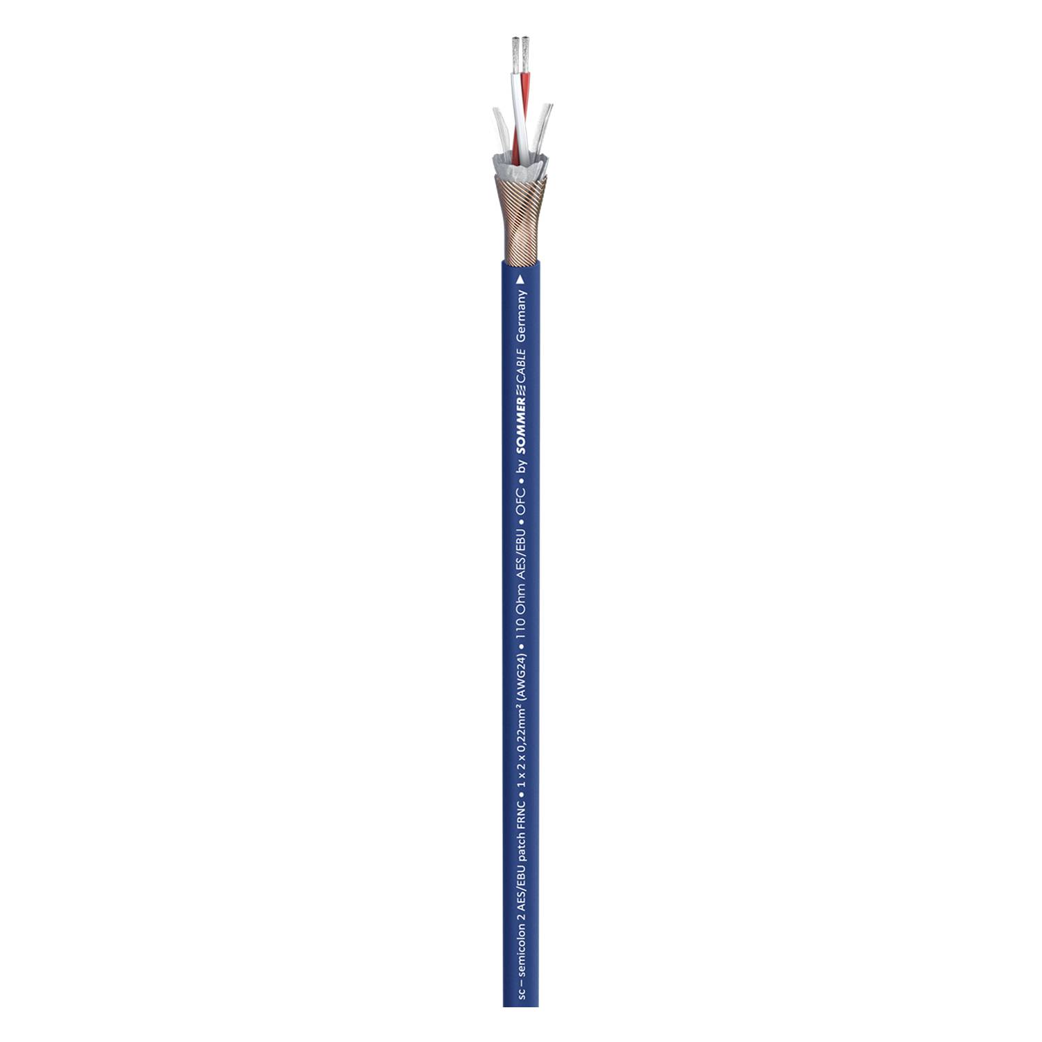 DMX SC-Semicolon 2 AES/EBU; 2 x 0.22 mm²; FRNC Ø 5,00 mm; blau