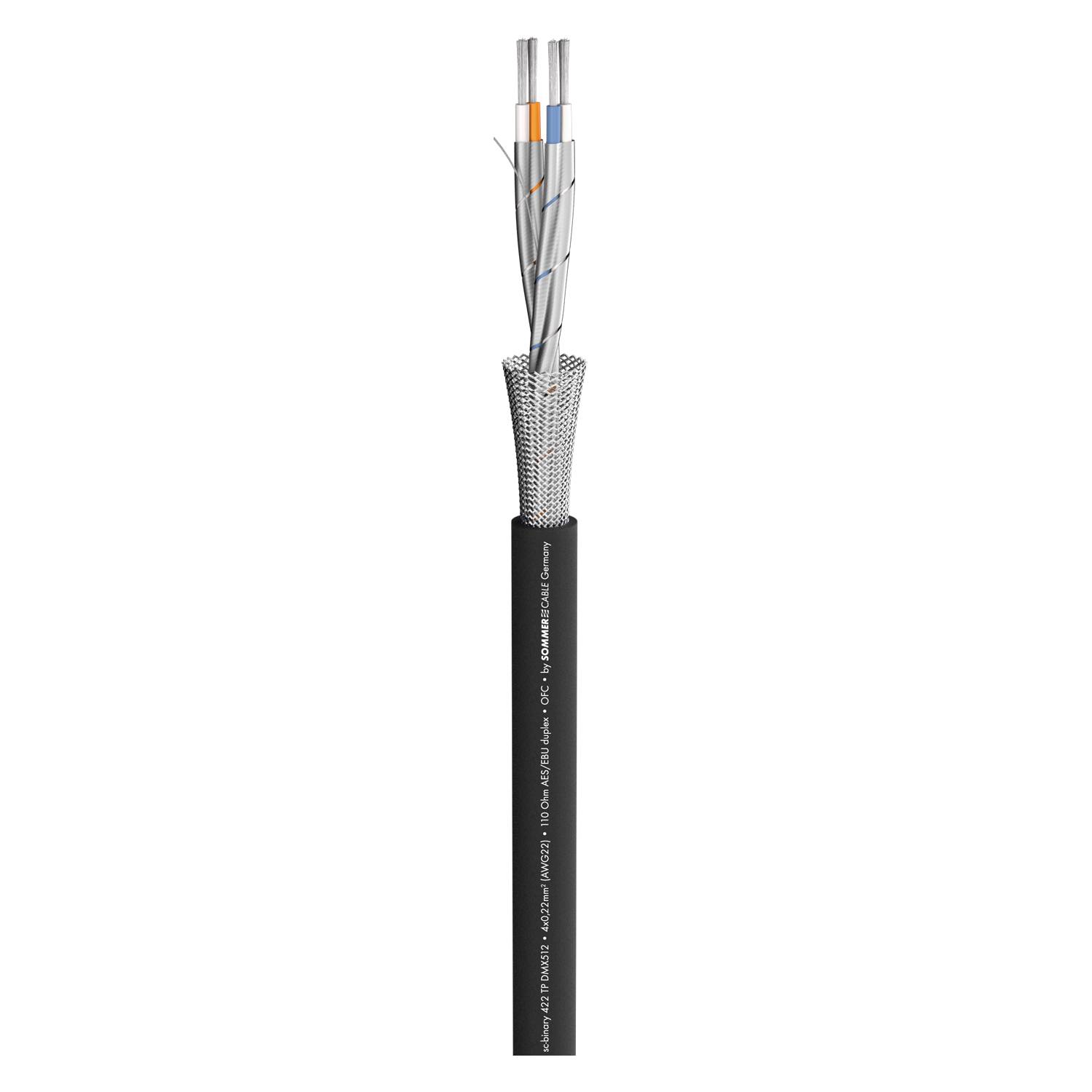 DMX Binary 422 TP DMX512; 4 x 0,22 mm²; S-PVC Ø 8,00 mm; schwarz