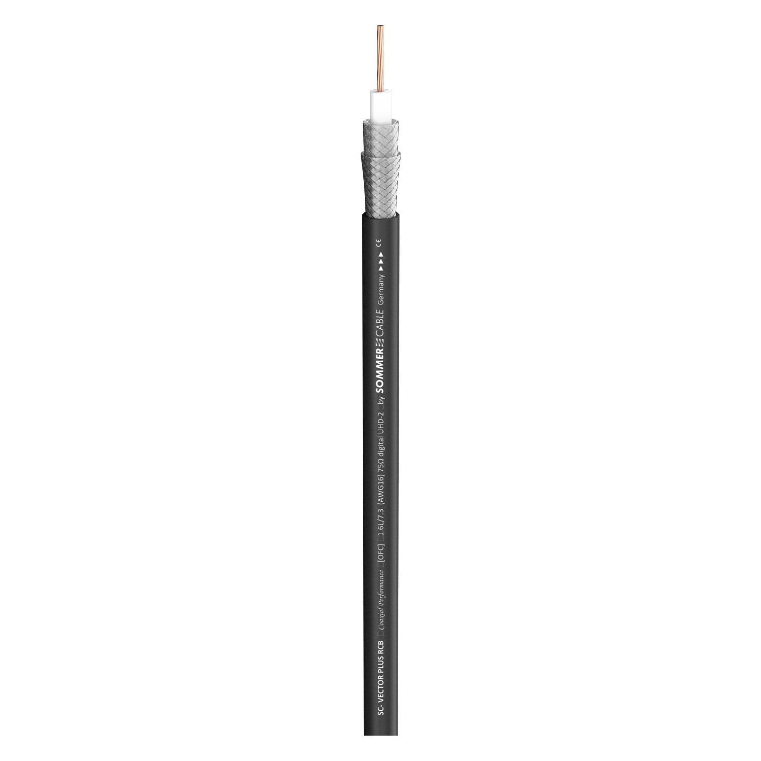 Videokabel SC-Vector Plus RCB 1.6L/7.3; 1 x 1,40; PVC Ø 10,30 mm; 75 Ω; schwarz