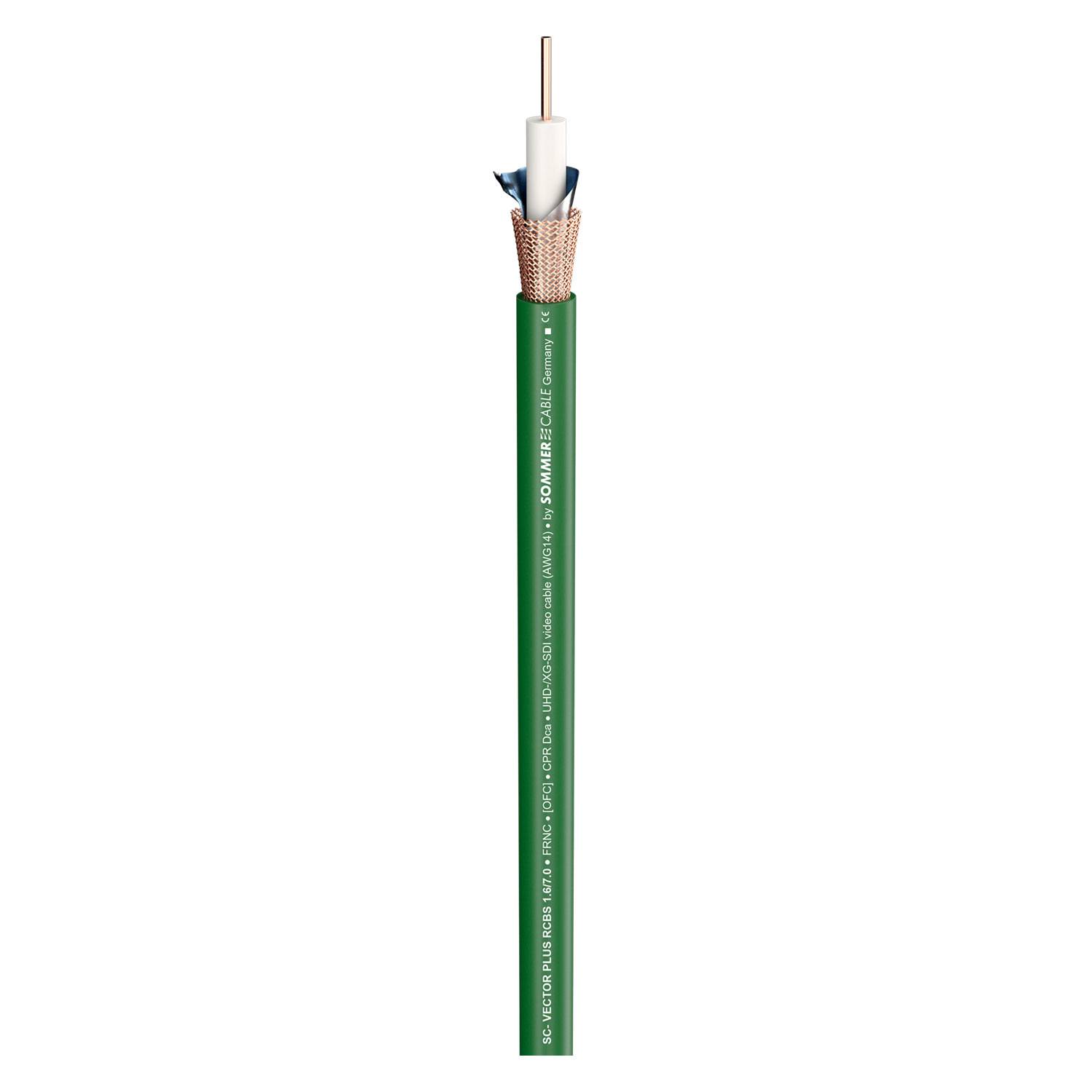 Videokabel SC-Vector Plus RCB; 1 x 1,63; LSZH Ø 10,20 mm; 75 Ω; grün; Dca