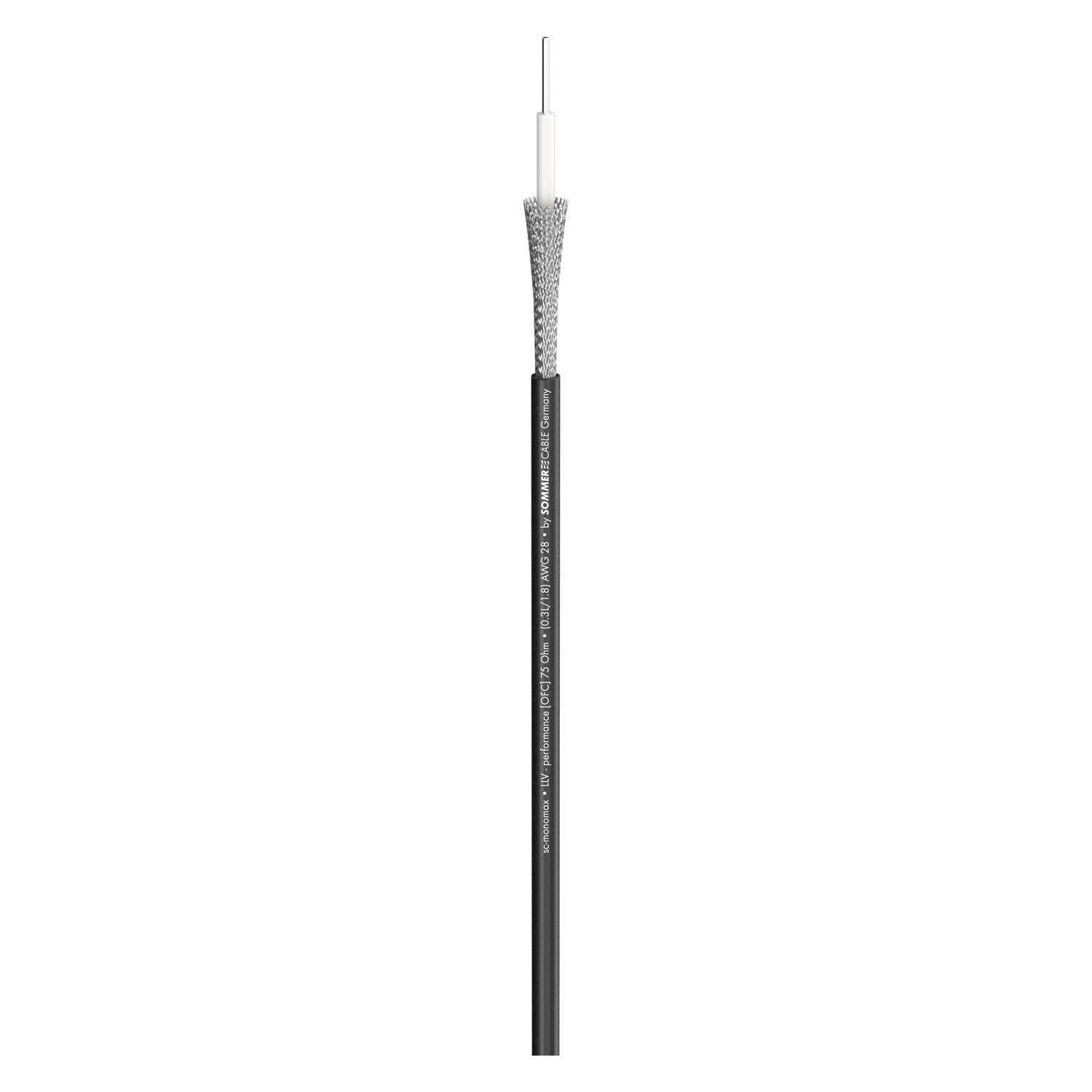 Videokabel SC-Monomax; 1 x 0,32; Antistatic-PVC Ø 2,70 mm; 75 Ω; schwarz