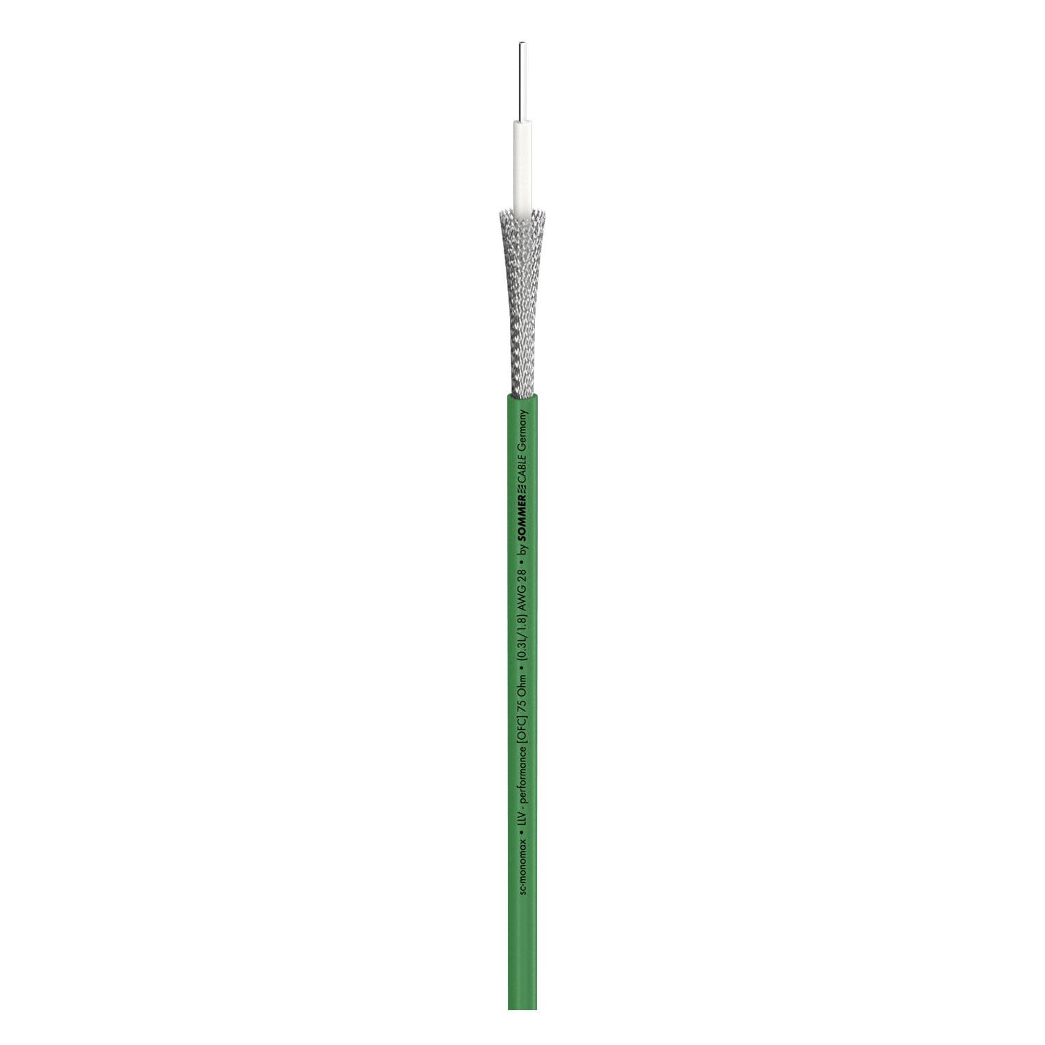 Videokabel SC-Monomax; 1 x 0,32; Antistatic-PVC Ø 2,70 mm; 75 Ω; grün