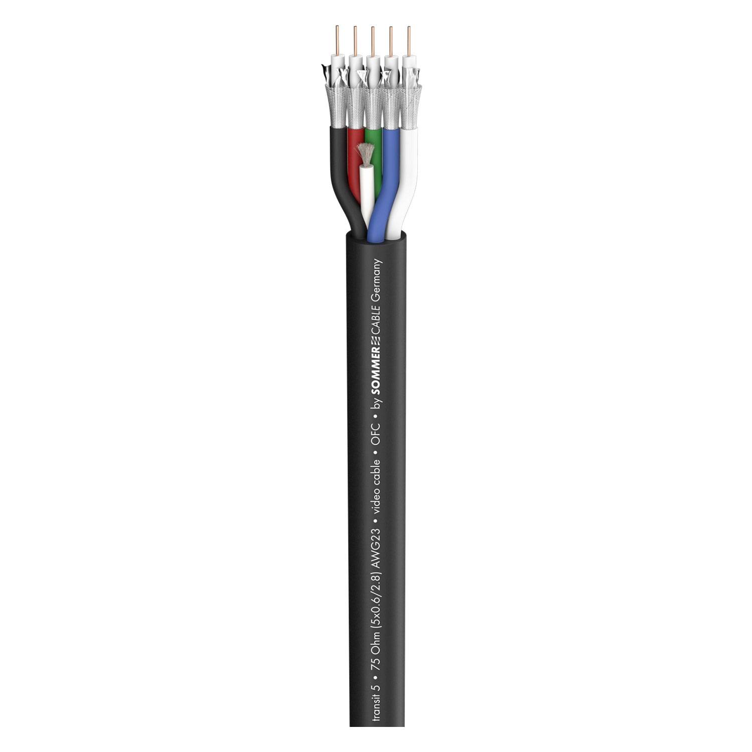 Videokabel Transit 5 HD; 1 x 0,60/2,80; PVC Ø 13,80 mm; 75 Ω; schwarz