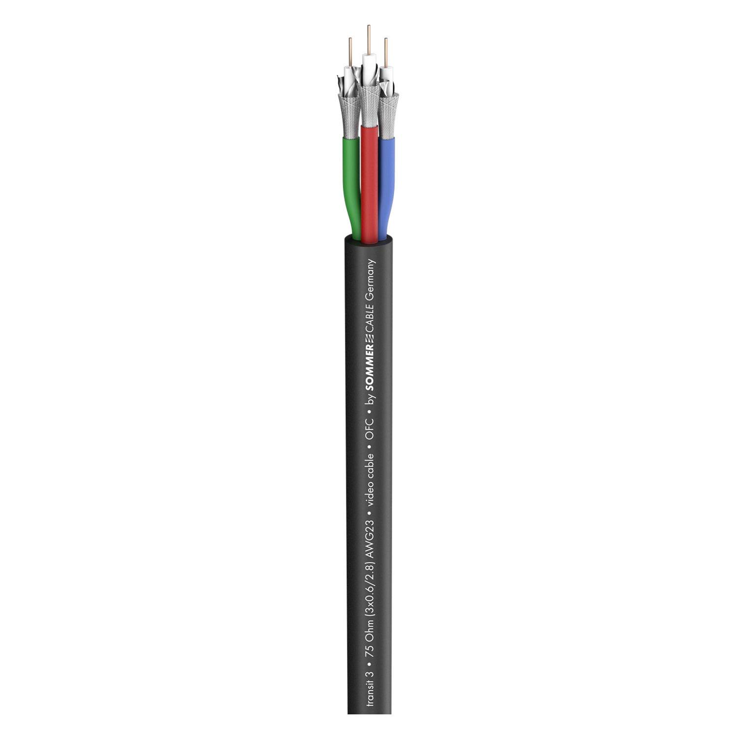 Videokabel Transit 3 HD; 1 x 0,60/2,80; PVC Ø 11,20 mm; 75 Ω; schwarz