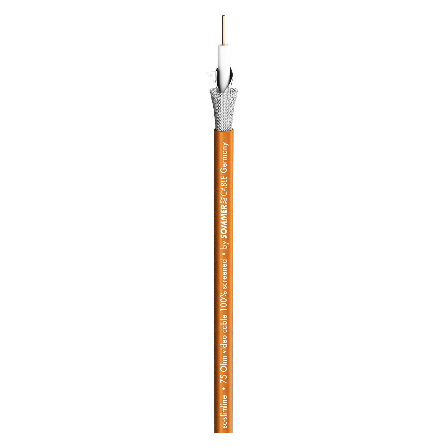 Videokabel SC-Slimline; 1 x 0,60; PVC Ø 4,20 mm; 75 Ω; orange