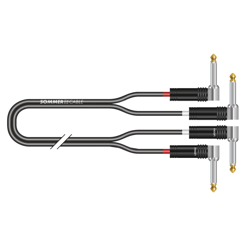 Stereo-Keyboardkabel SC-Onyx, 1 x 0,25 mm² | Klinke 90° / Klinke 90°, HICON