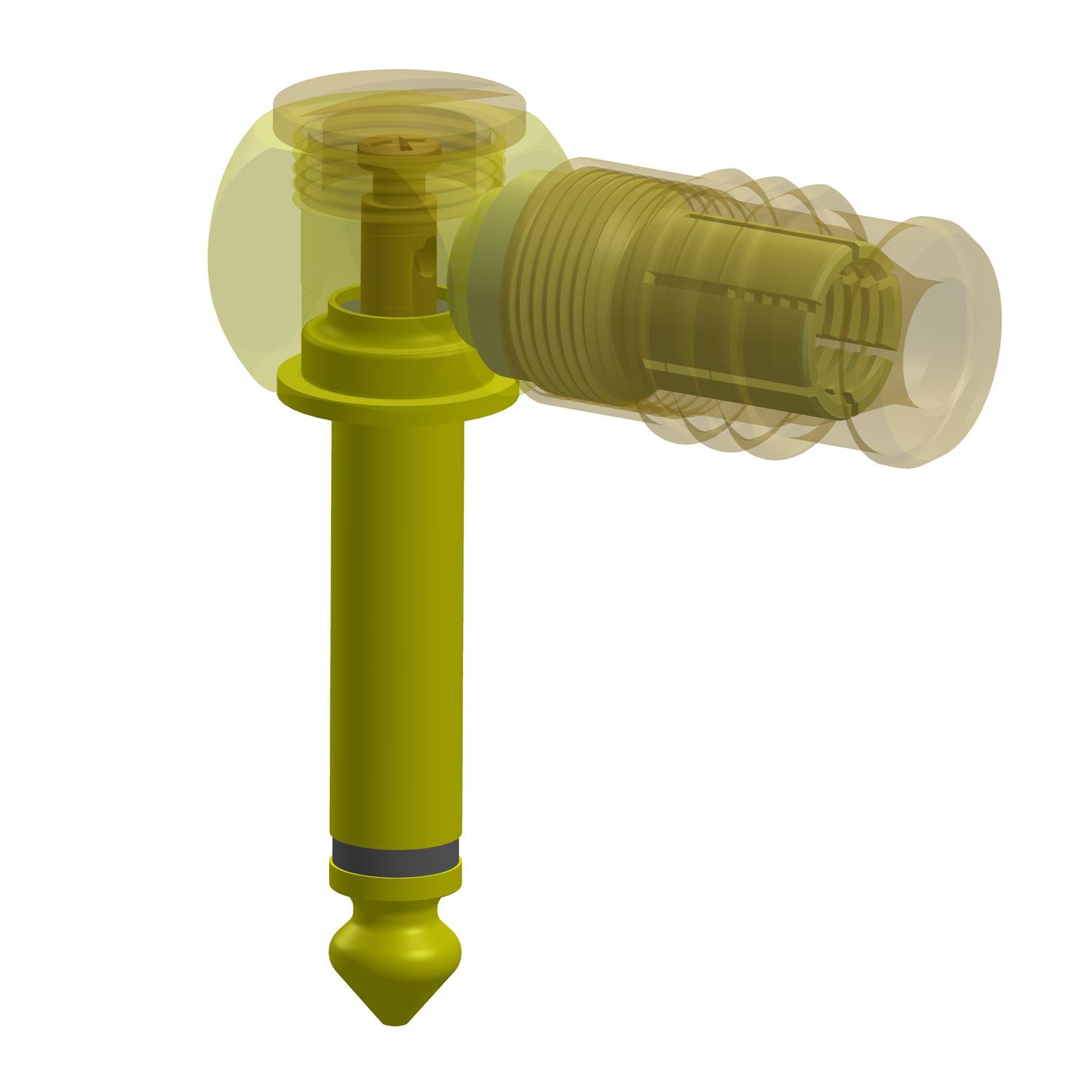 HICON Klinke (6,3mm) screw & play Metall-Schraubkontakt-Stecker, Pin Massivpin mit Goldtip, abgewinkelt 90°, schwarz