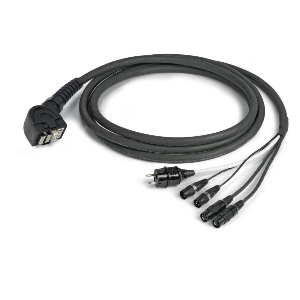 HICON XLR PRO+, 3-pol female, versilberte Kontakte, Metallgehäuse schwarz, Metallkappe schwarz, 6-Backen-Spannzangen-Zugentlastung