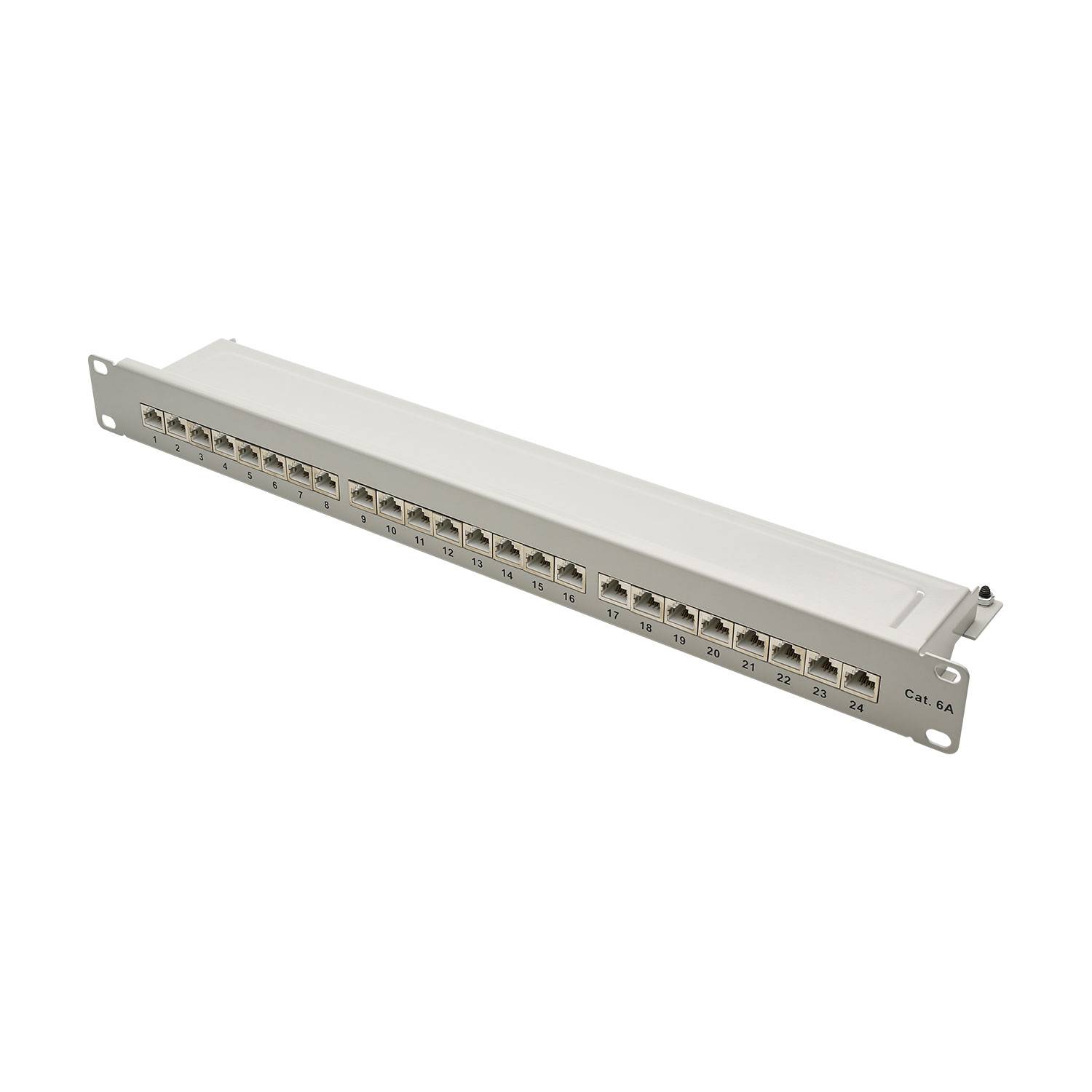 19“ PATCHPANEL, CAT.6a, 500 MHz, 1 HE, abwärtskompatibel zu CAT.5e und CAT.6