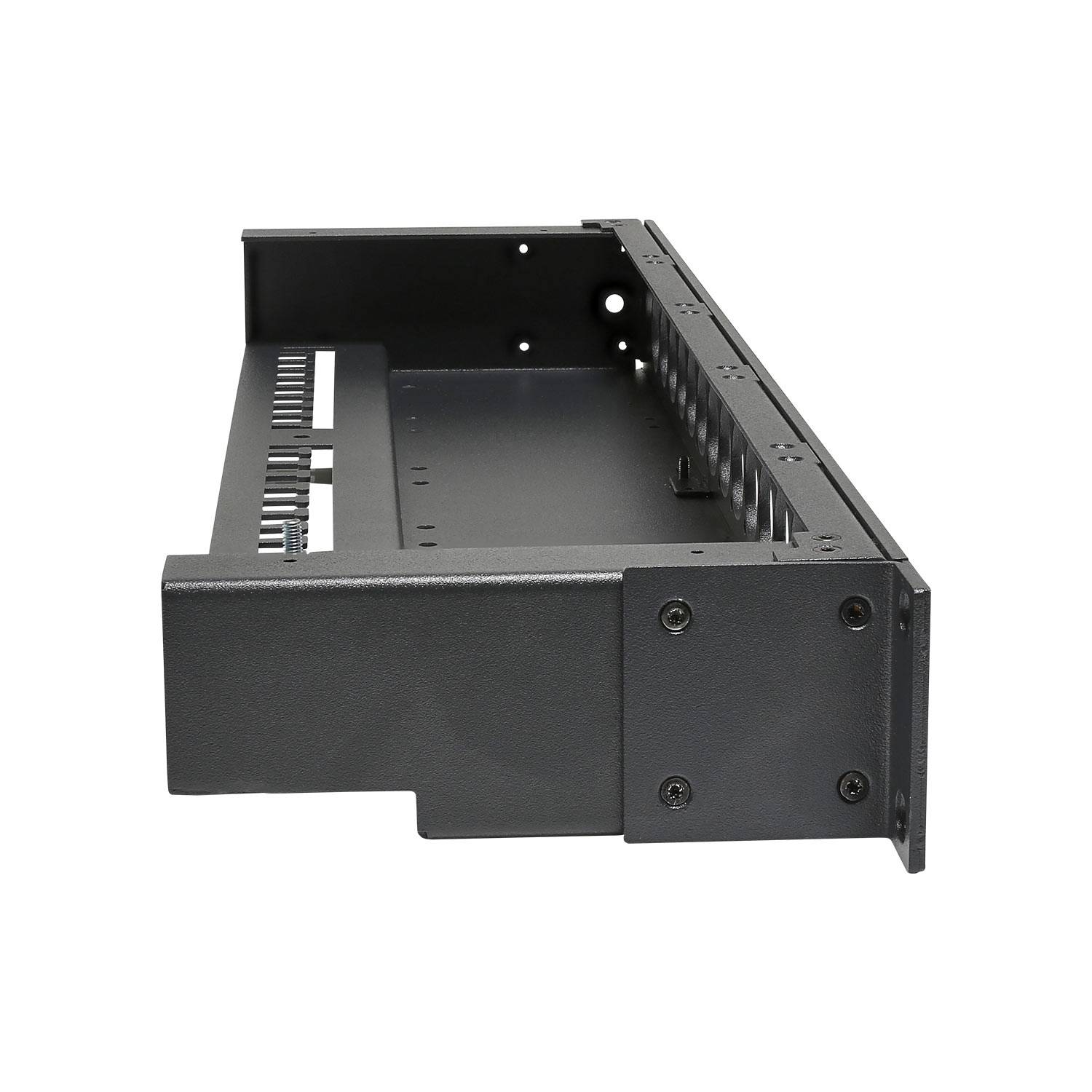 19" Panel mit 16 x A / B Stanzung für 4 x SBC13-Module , 1 HE; Tiefe: 115 mm