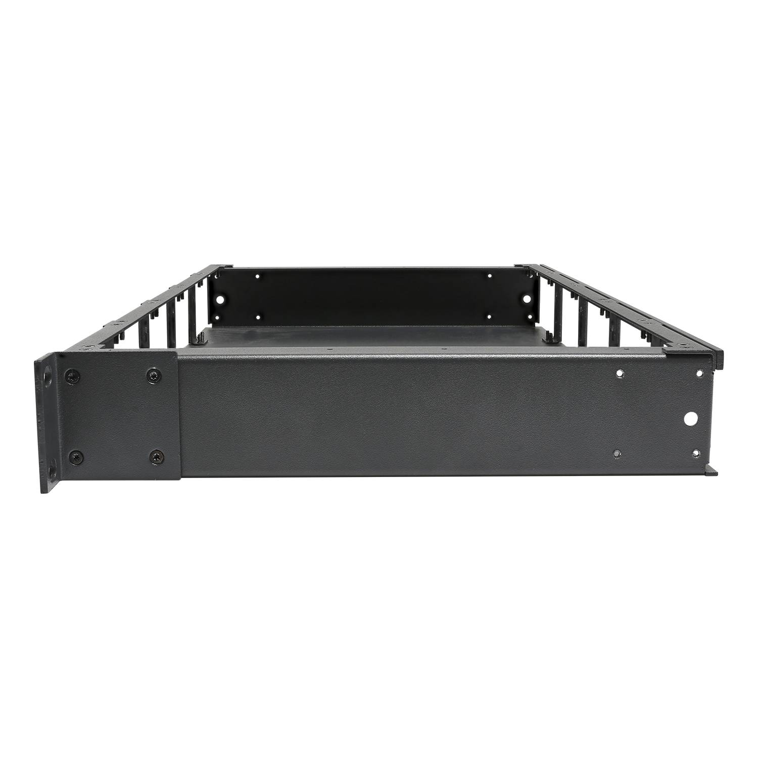 19" Panel für 5 x SYFB21/SYCFB21-Bleche auf Front- und Rückseite, 1 HE; Tiefe: 230 mm