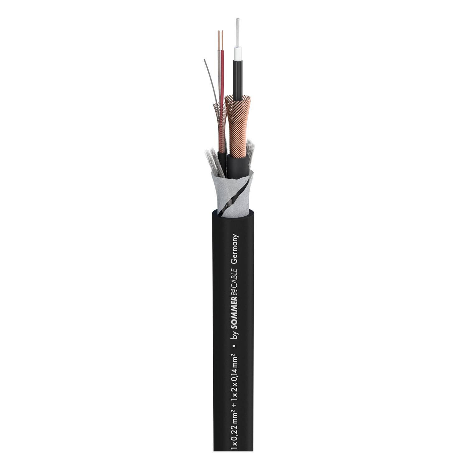 Instrumentenkabel TRICONE SYMASYM; 1 x 2 x 0,14 mm²; PVC; 11,3 x 11,3 mm; schwarz