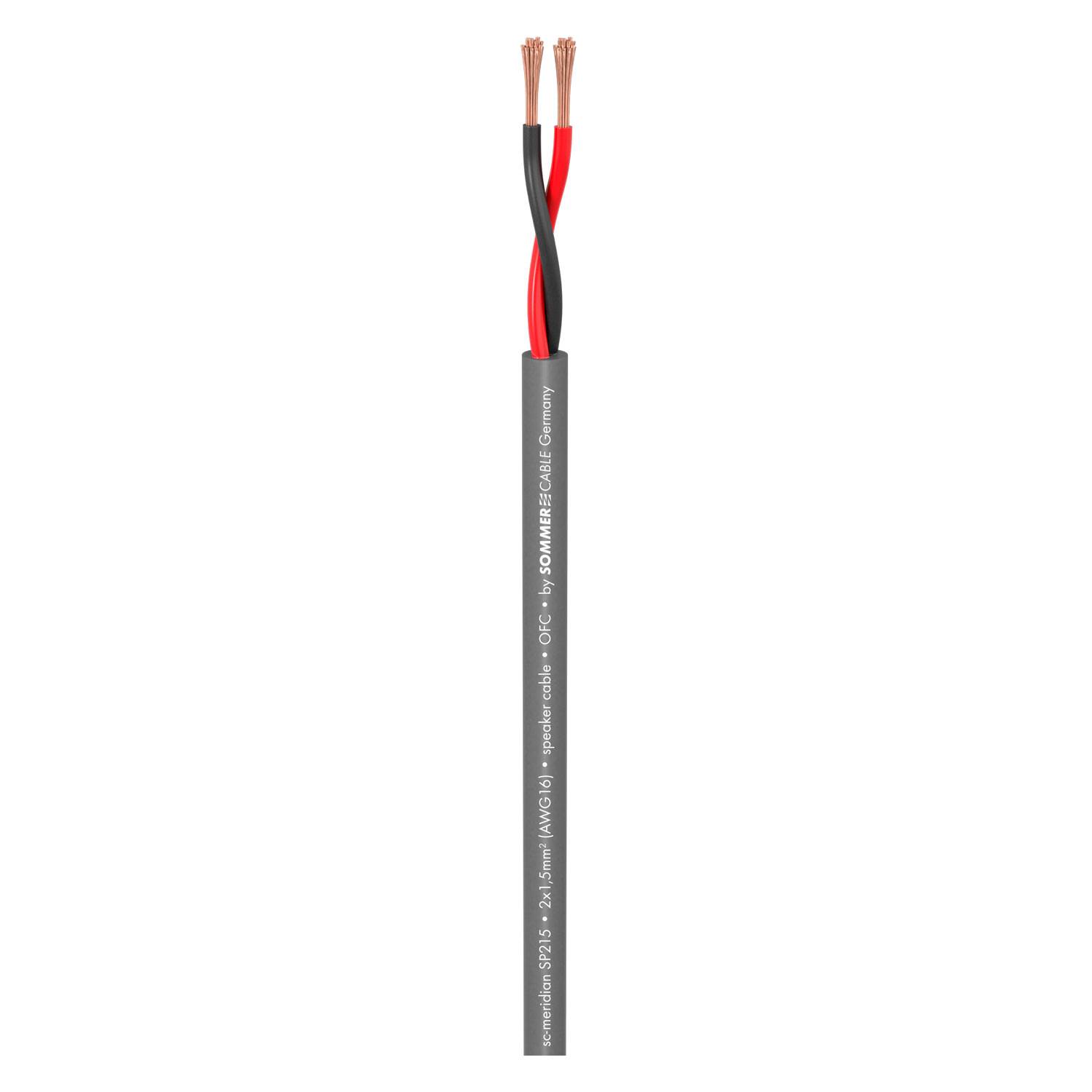 Lautsprecherkabel Meridian Mobile SP215; 2 x 1,50 mm²; PVC Ø 6,80 mm; grau