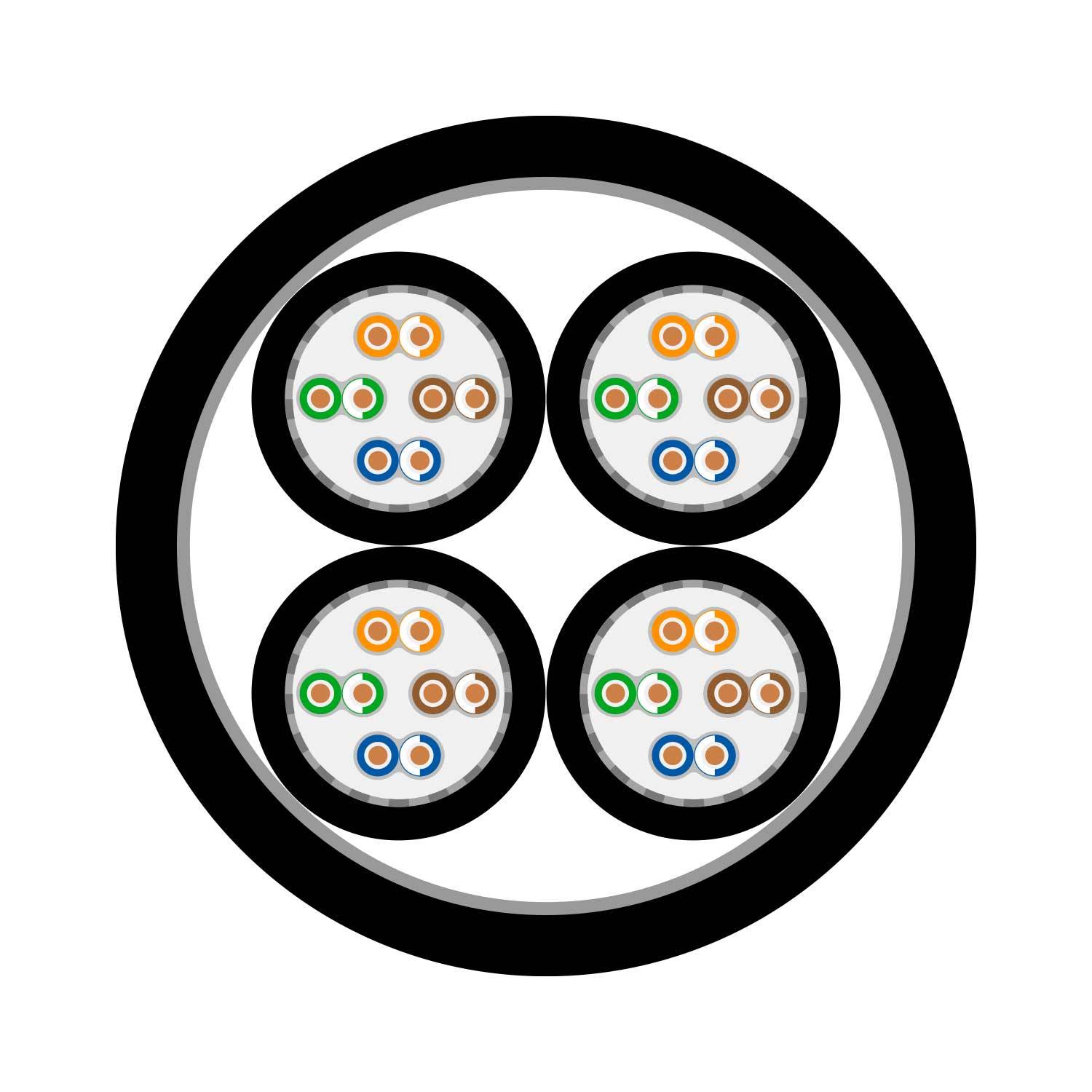 SC-Mercator; 4 x CAT.7; PVC Ø 20,80 mm; schwarz