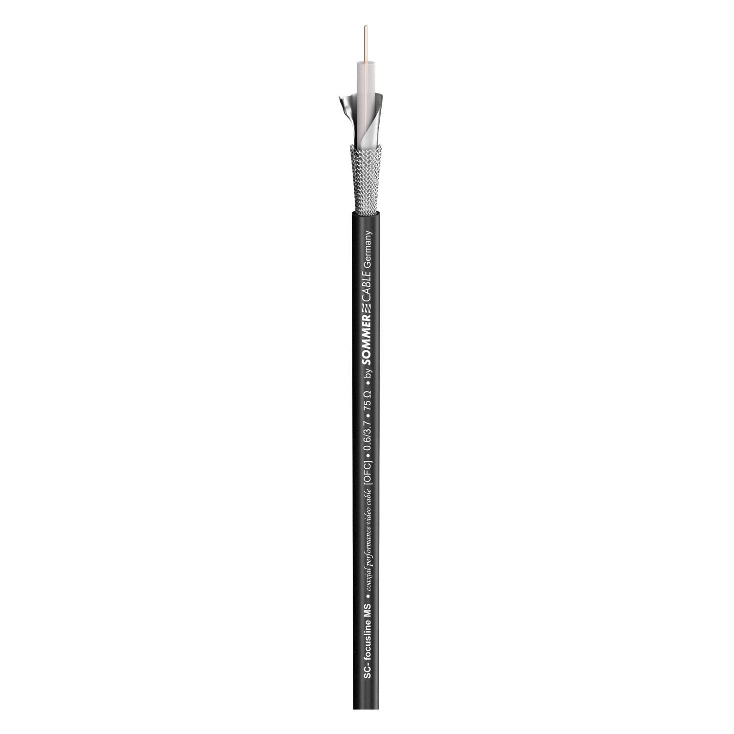 Videokabel SC-Focusline MS; 1 x 0,60; PVC, flammwidrig Ø 6,20 mm; 75 Ω; schwarz