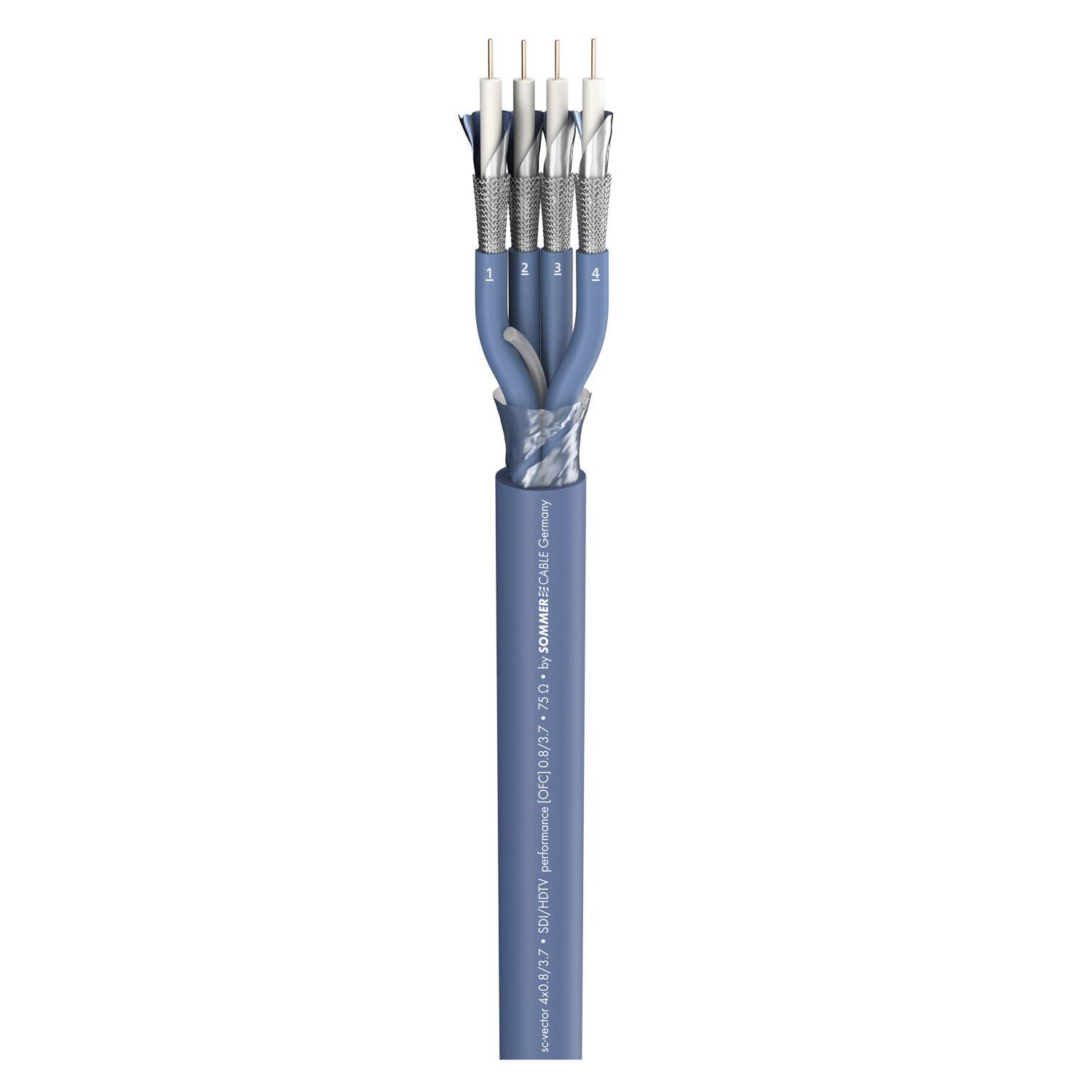 Videokabel SC-Vector (RCB); 4 x 0,80; PVC Ø 17,00 mm; 75 Ω; blau