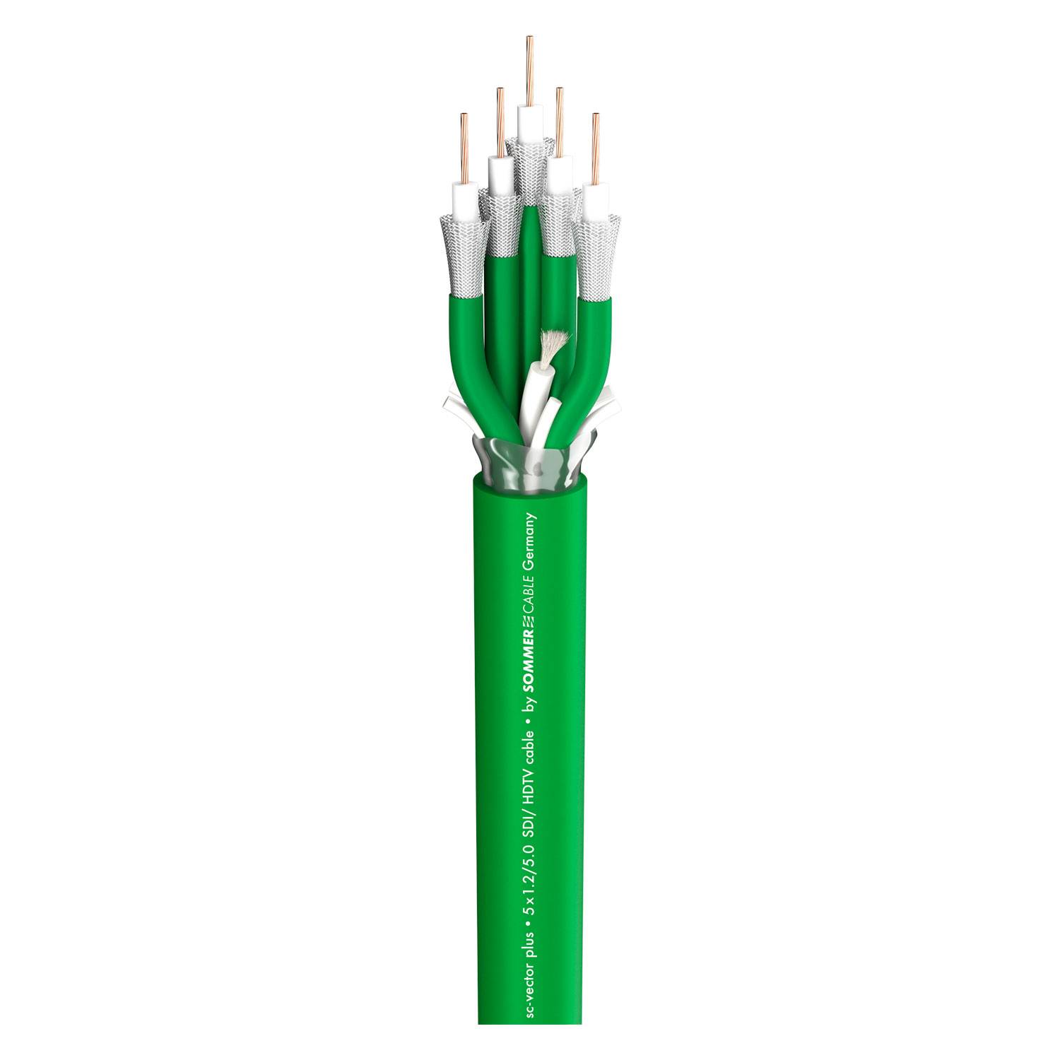 Videokabel SC-Vector Plus 5; 1 x 1,20; PVC selbstverlöschend Ø 22,10 mm; 75 Ω; grün